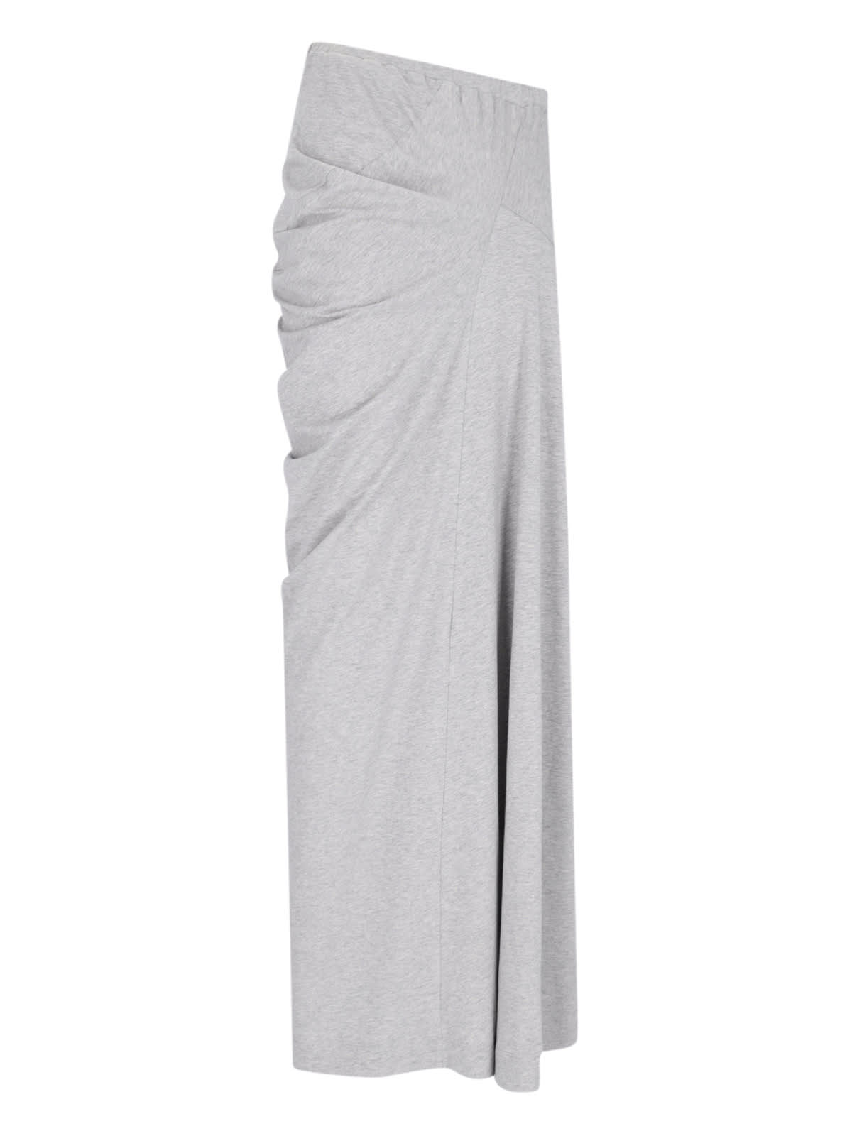 Shop Dries Van Noten Draped Maxi Skirt In Gray