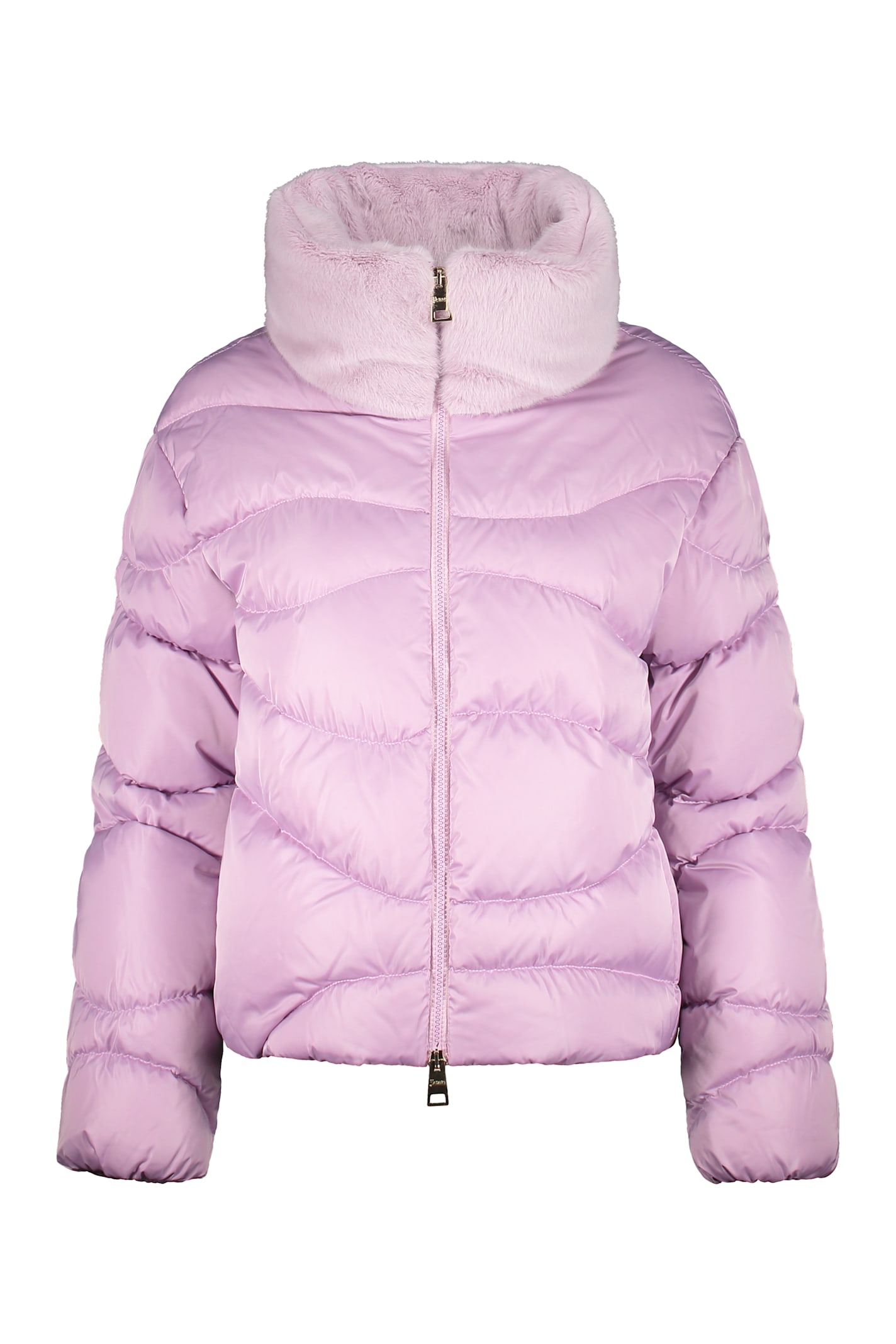 Herno Full Zip Down Jacket In Purple