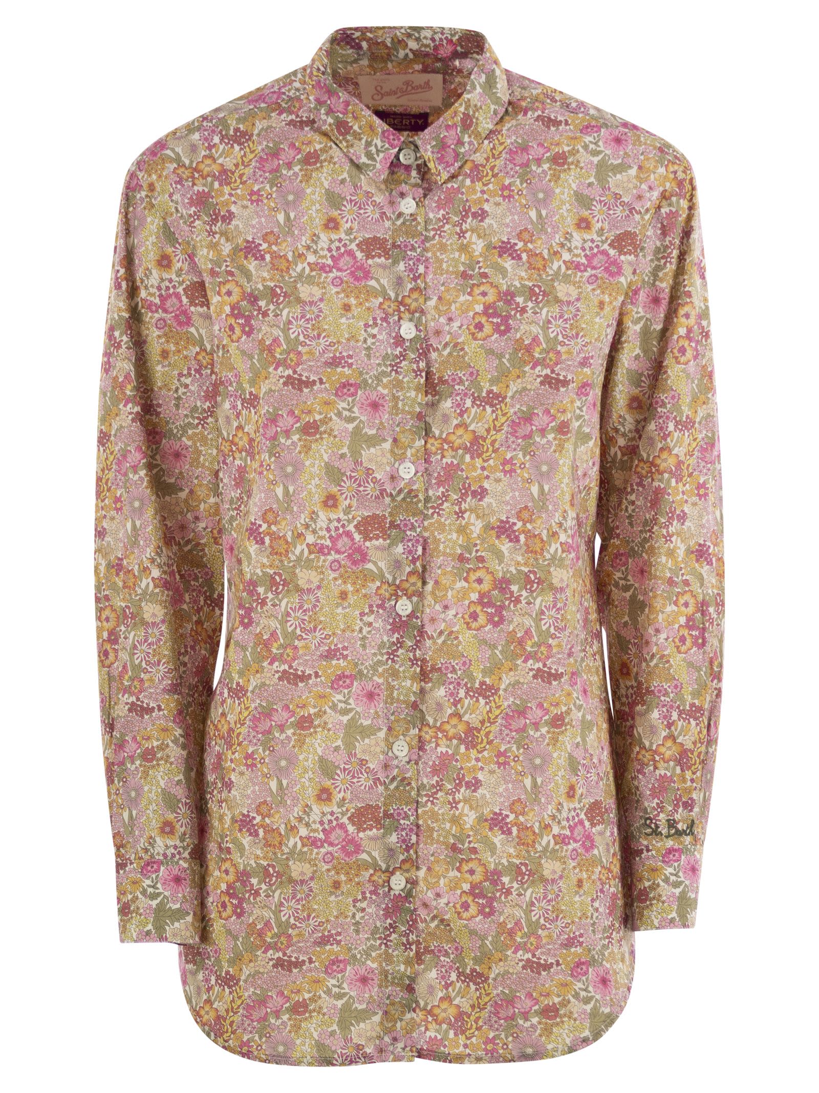 Mc2 Saint Barth Brigitte Shirt With Flower Pattern
