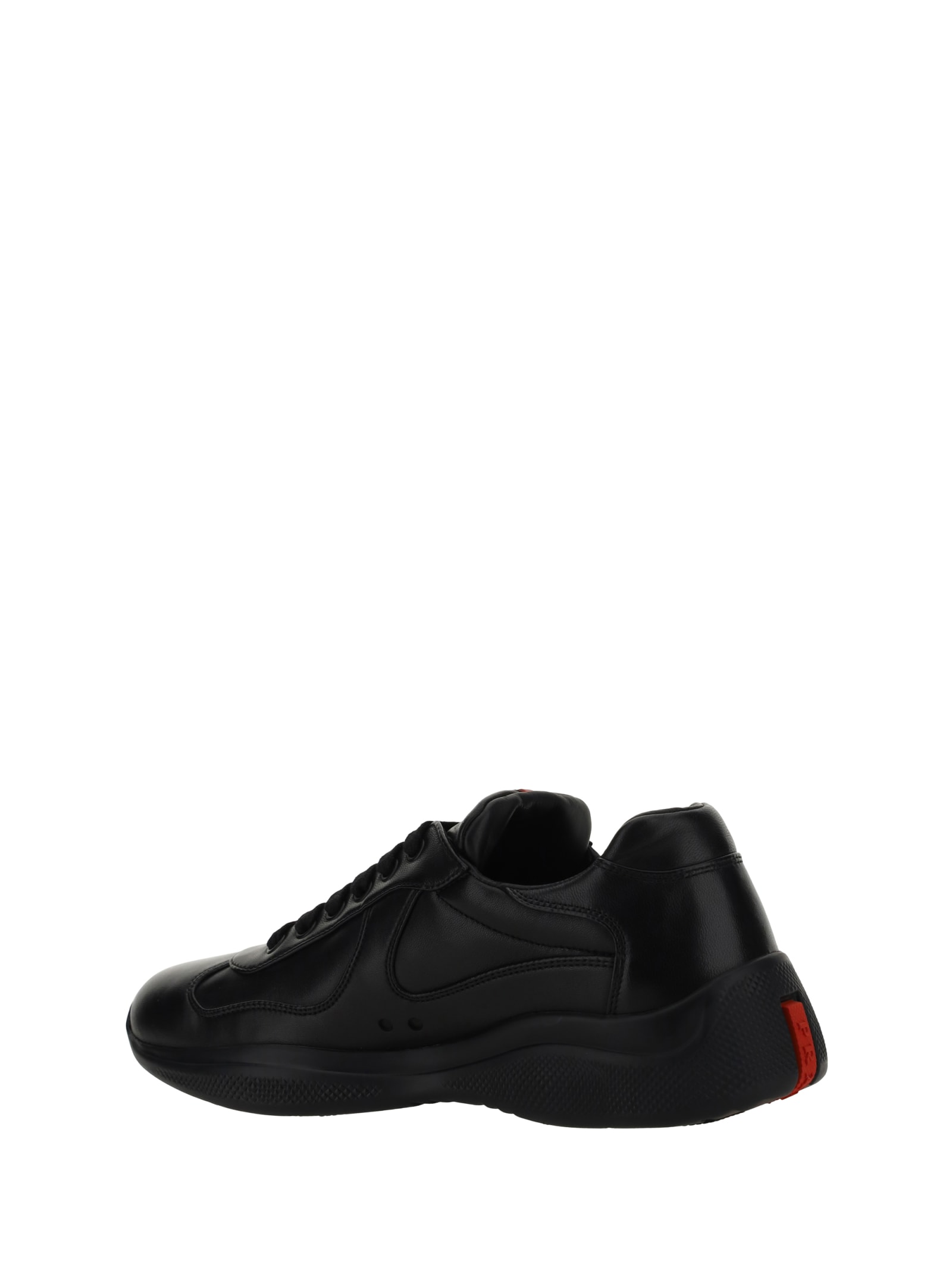 Shop Prada New Americans Cup Sneakers In Nero