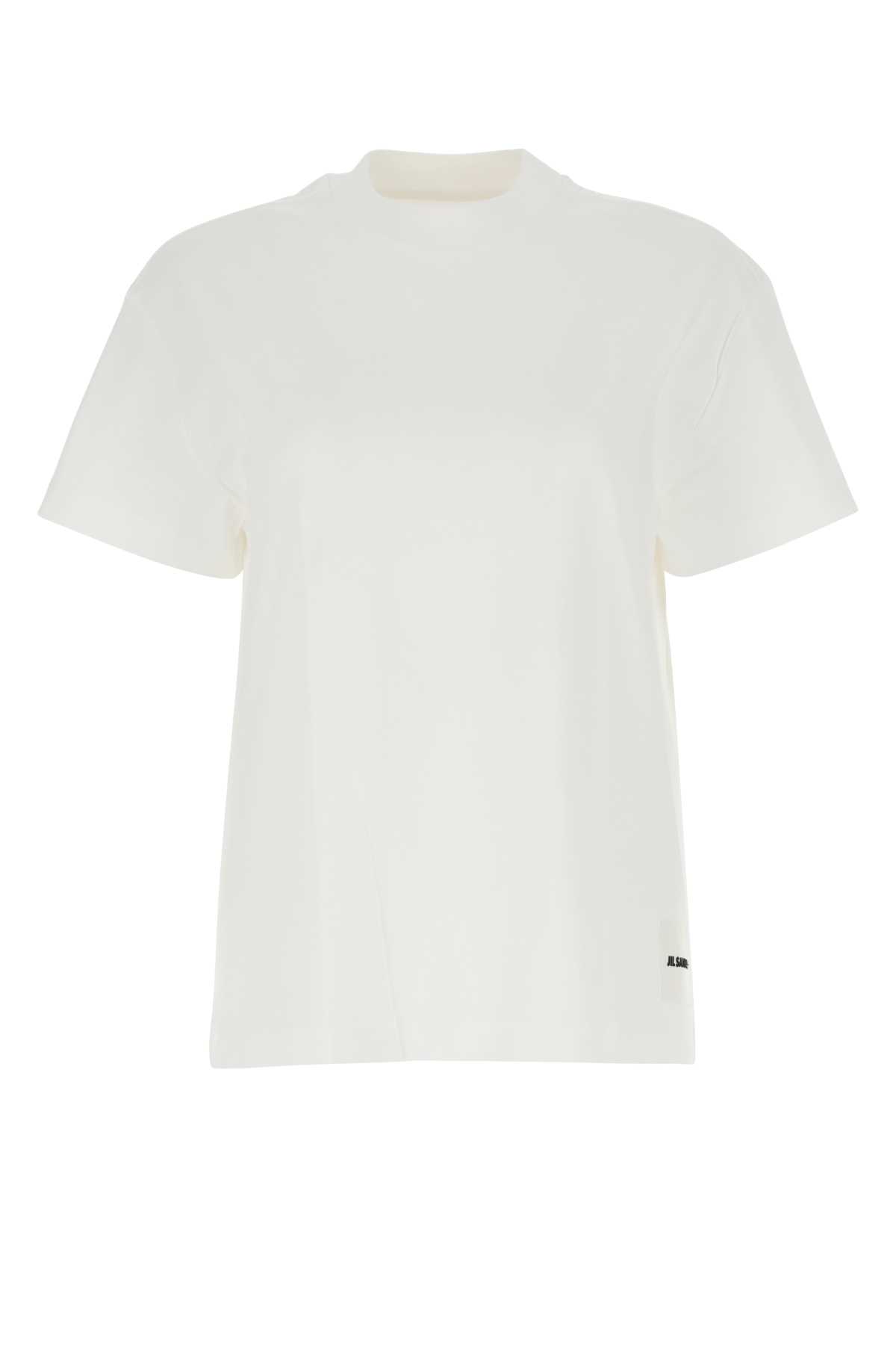 Shop Jil Sander White Cotton T-shirt Set In 100