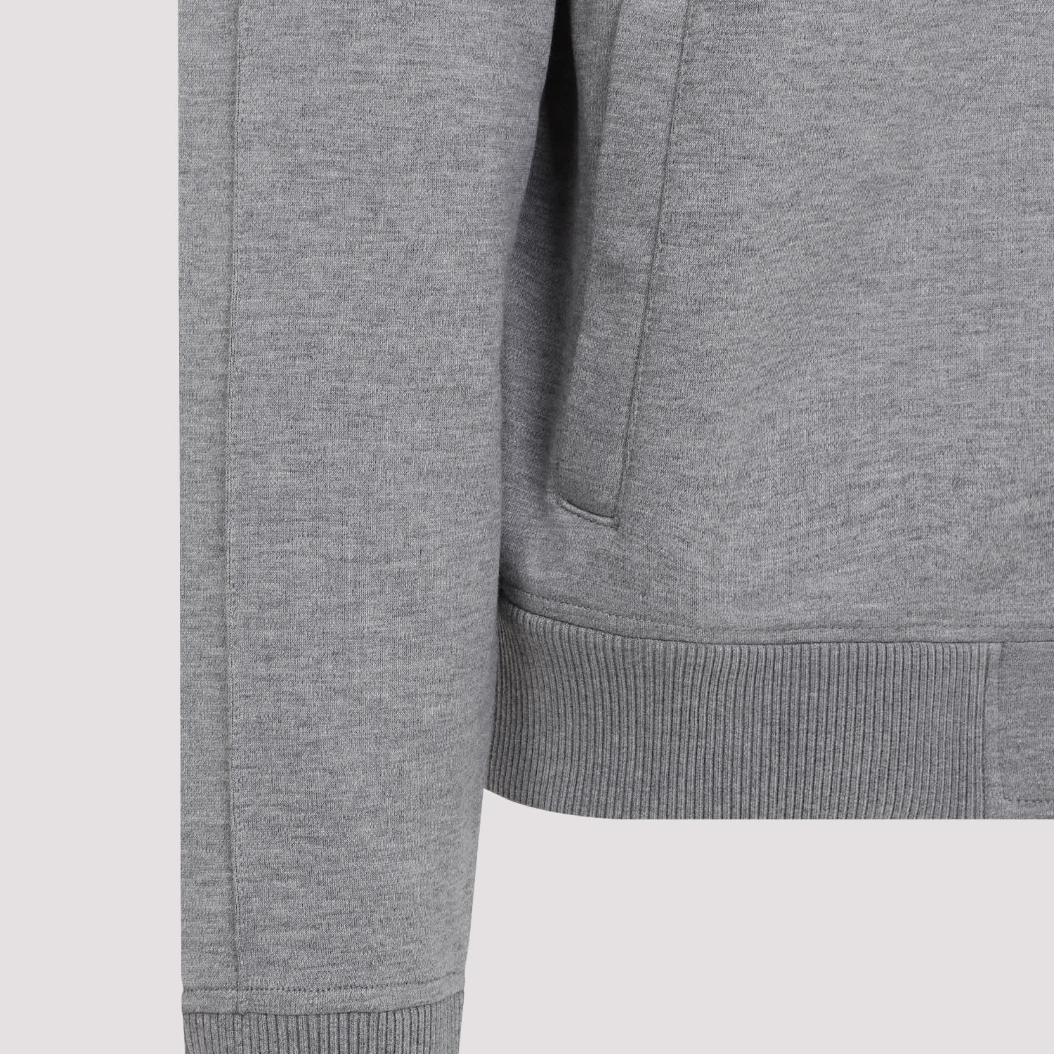 Shop Givenchy Zip Through Sweatshirt In Light Grey