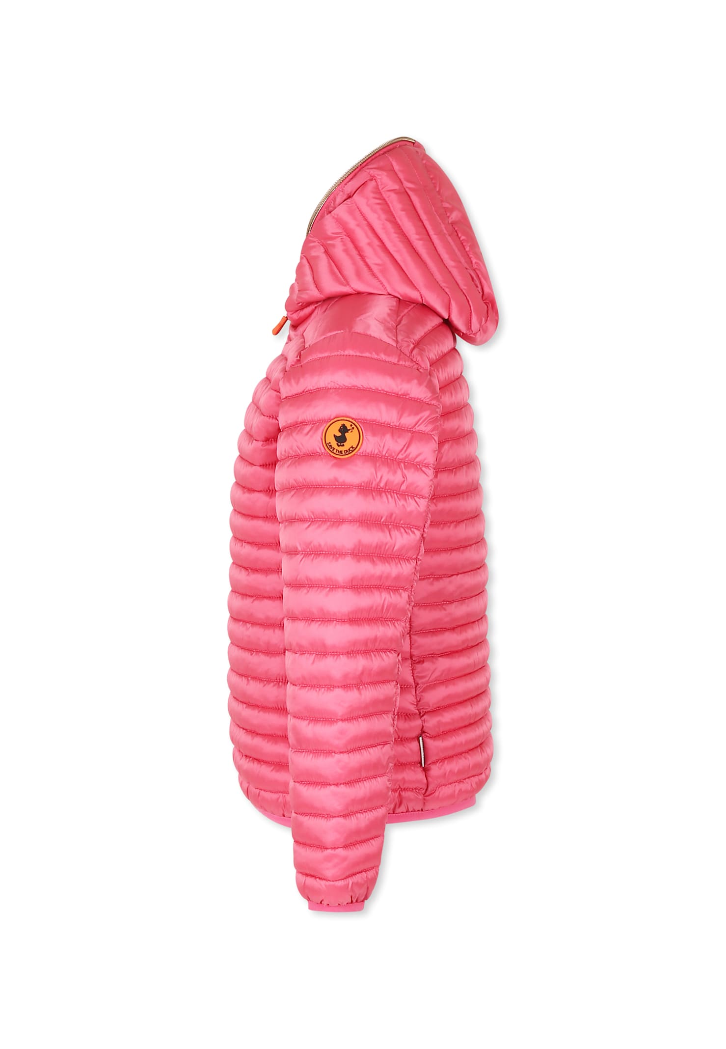 Save The Duck Fuchsia Down Jacket For Girl With Logo