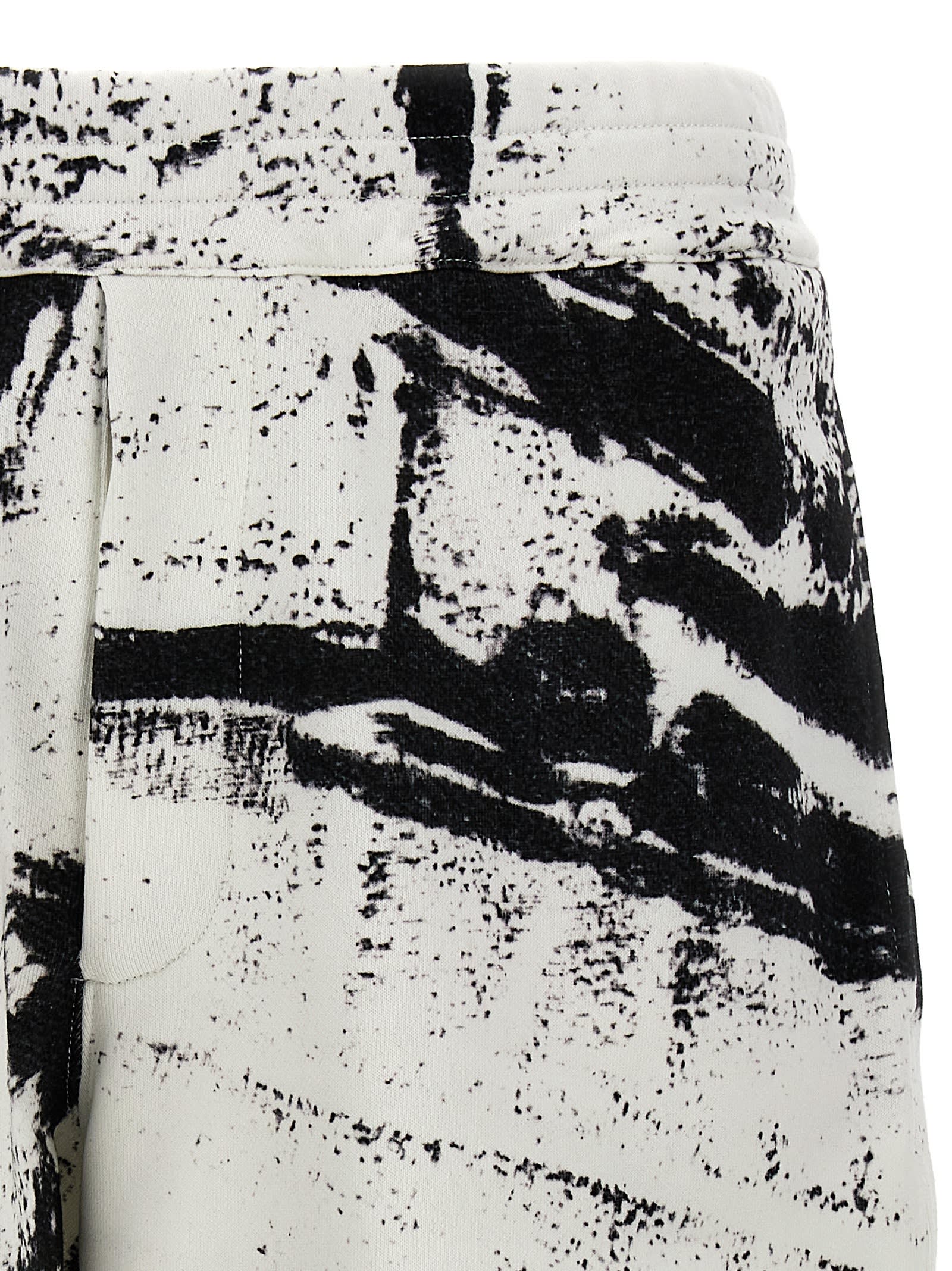 Shop Alexander Mcqueen All-over Print Bermuda Shorts In White/black