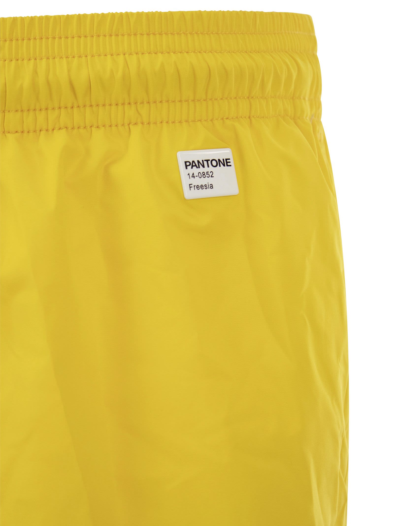 Shop Mc2 Saint Barth Beach Boxer Shorts In Lightweight Fabric In Yellow