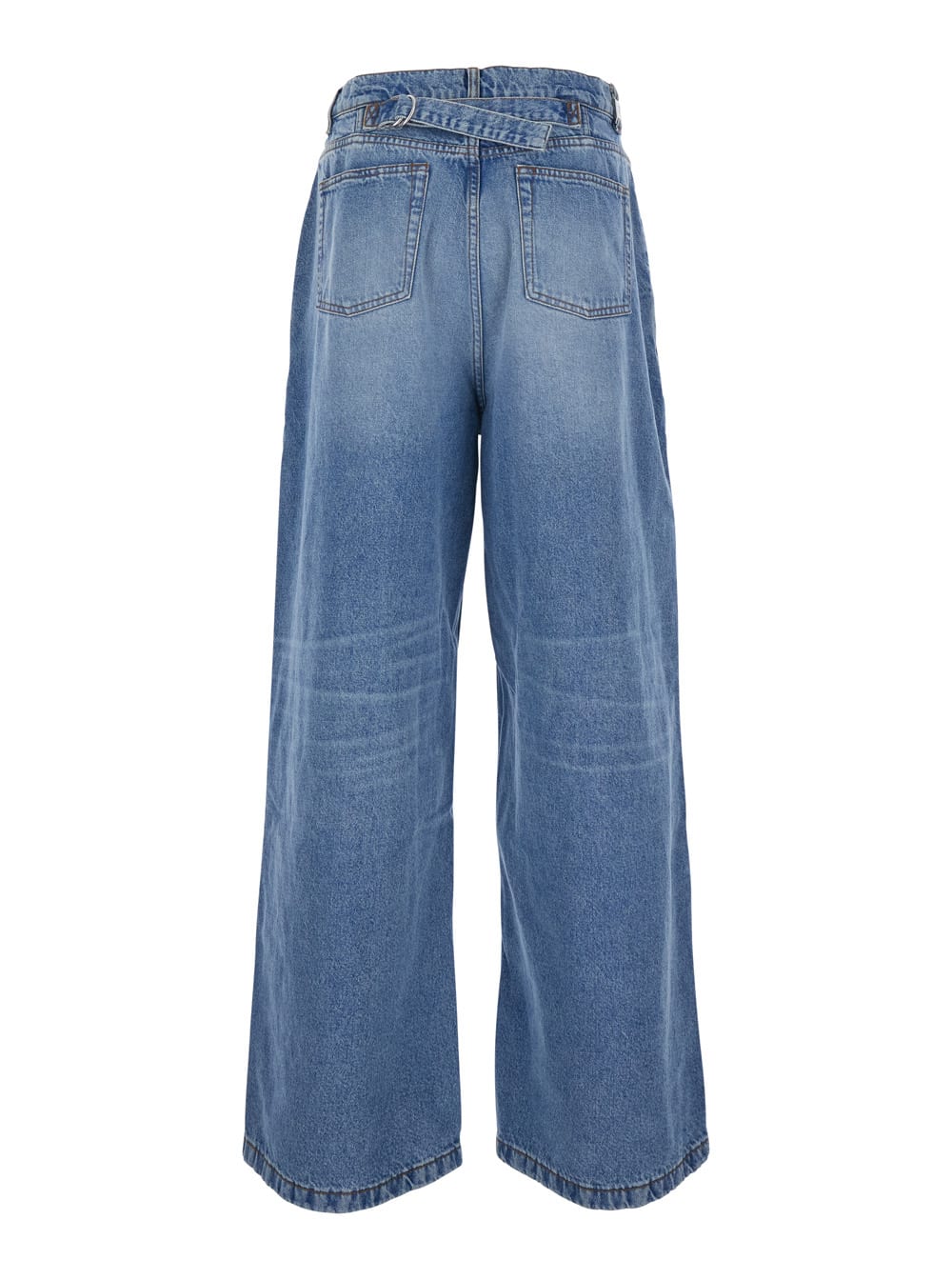Ami Alexandre Mattiussi Ami Paris Men Blue Jeans With Belt Loops And Wide Leg In Denim Man In Blue
