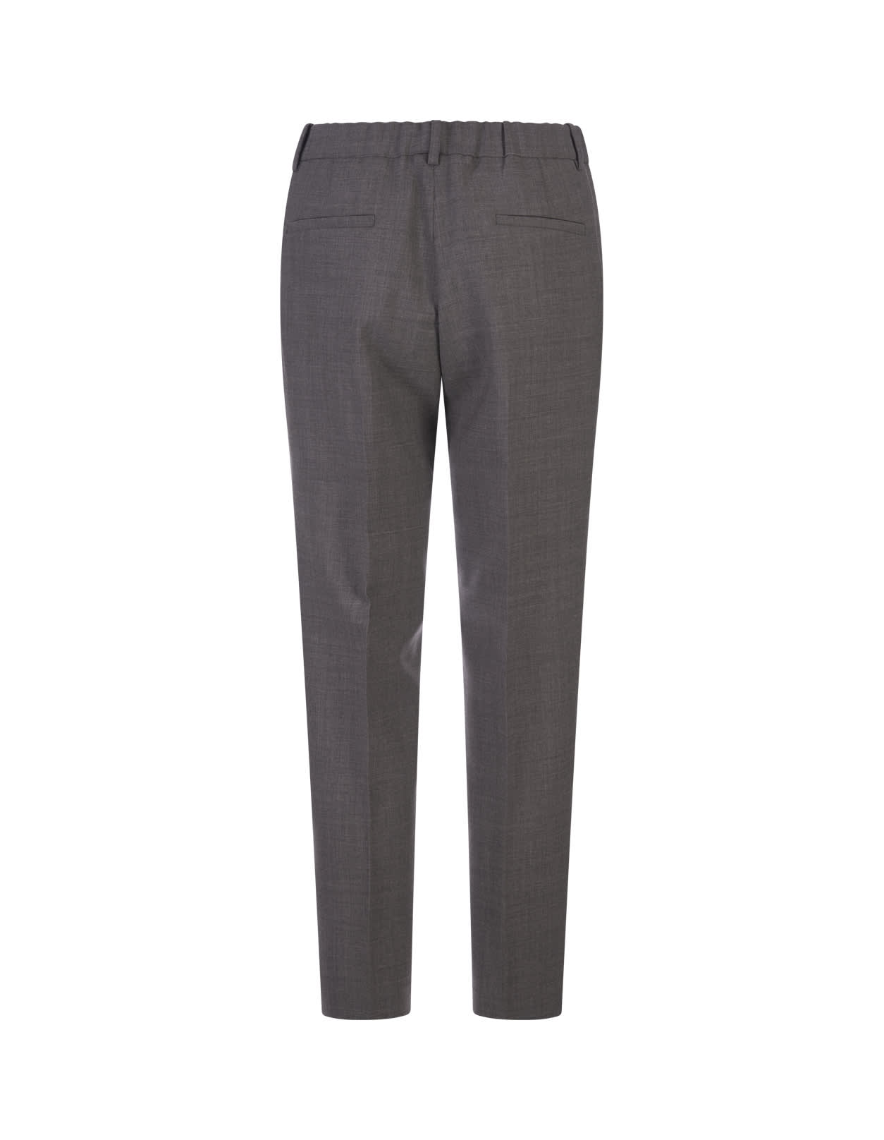 Shop Incotex Grey Stretch Wool Tailored Trousers