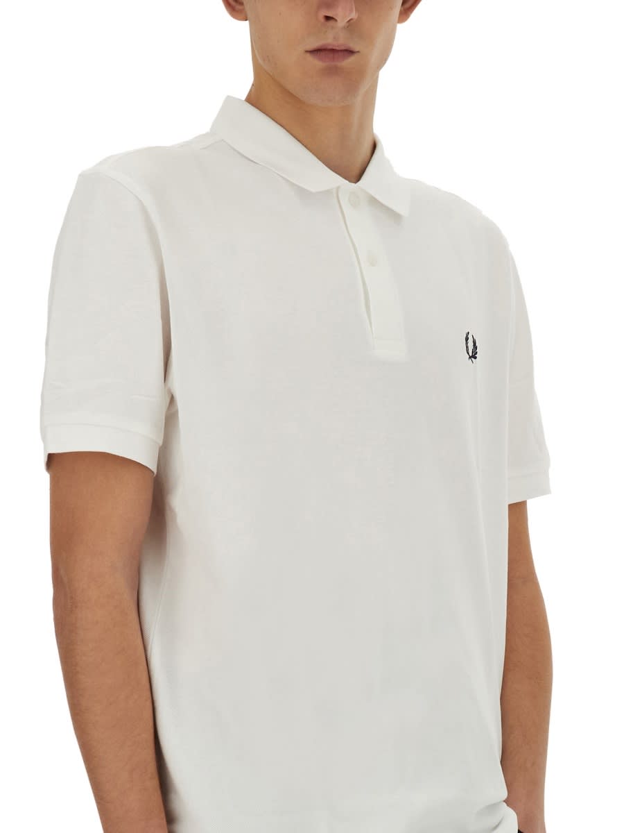 Shop Fred Perry Polo With Logo In White