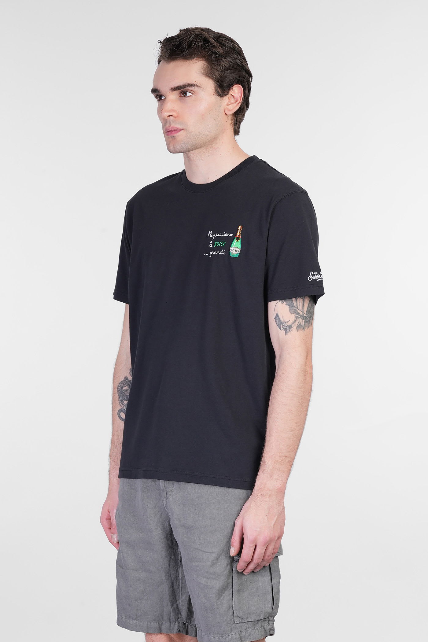 Mc2 Saint Barth Portofino Mi Piacciono Le Bocce Grandi T-shirt In Black