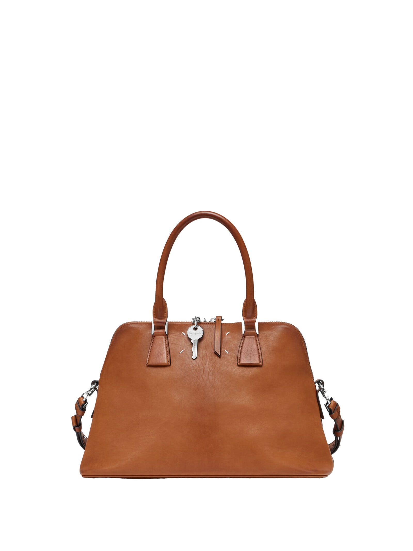 Maison Margiela Medium 5ac Loved To Death Leather Top Handle Bag In Brown