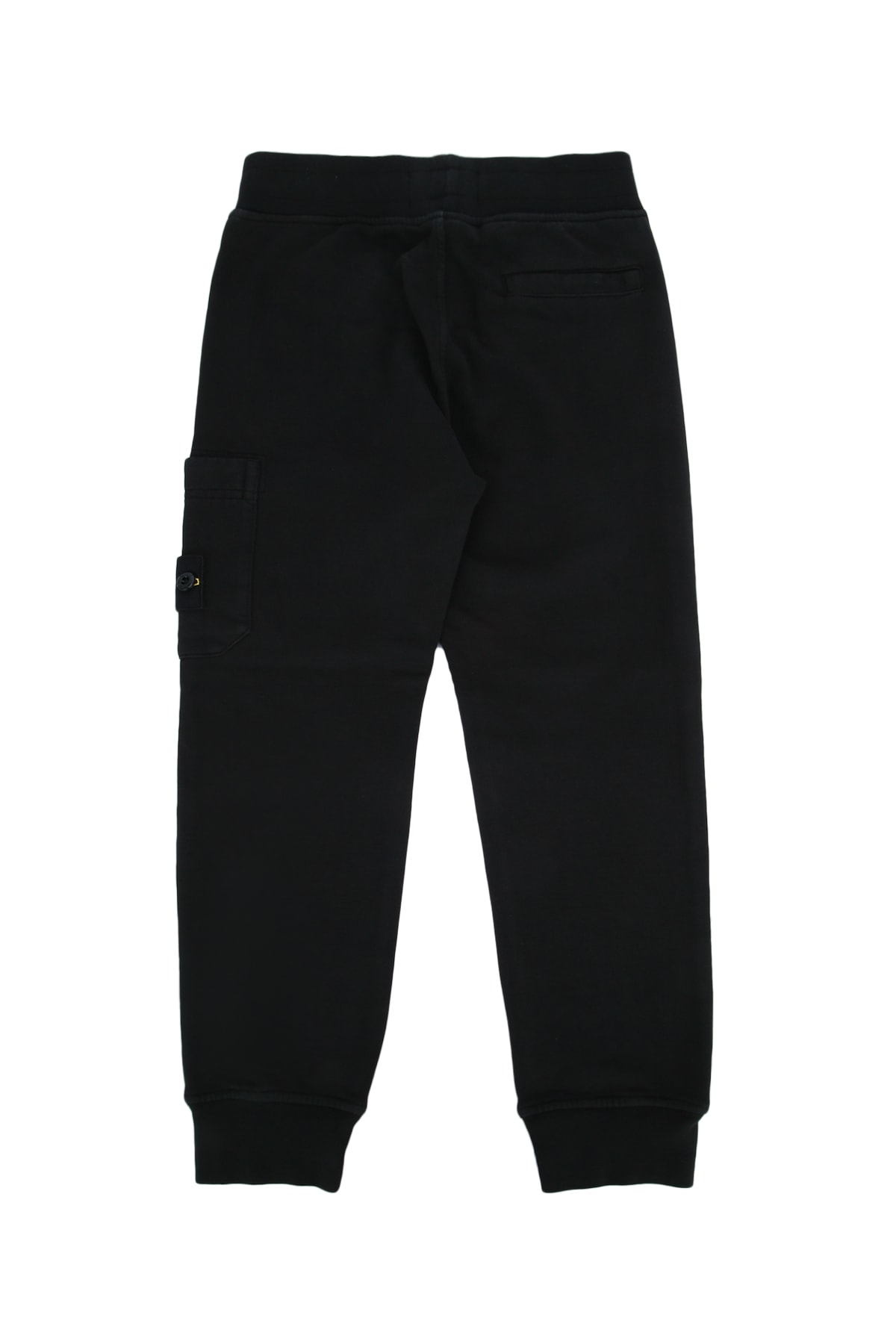 Stone Island Black Trackpants With Logo Patch In Cotton Boy In Black