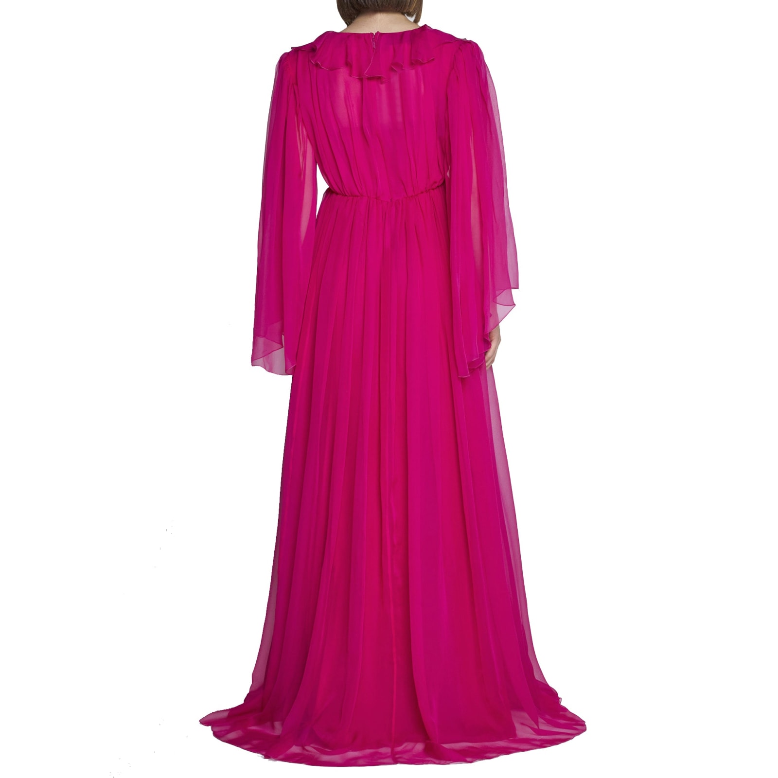 Gucci Silk Midi Dress In Pink