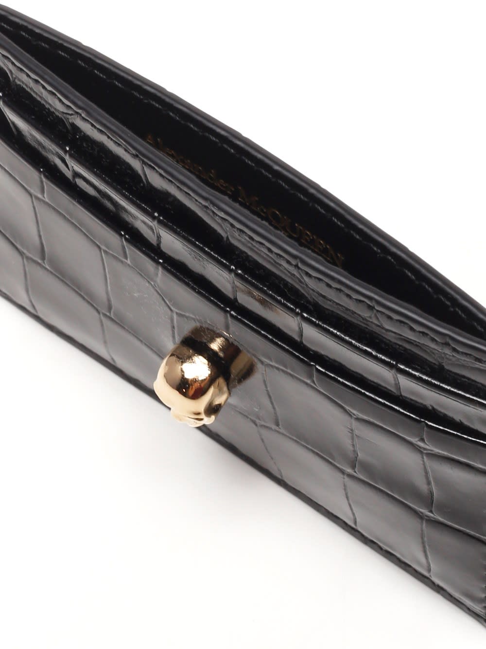 Shop Alexander Mcqueen Card Holder In Black Leather In Nero