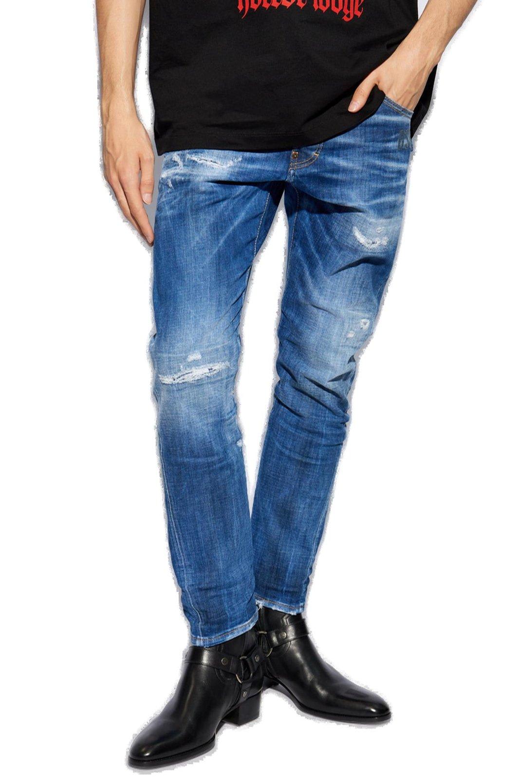 Shop Dsquared2 Sexy Twist Distressed Jeans In Denim