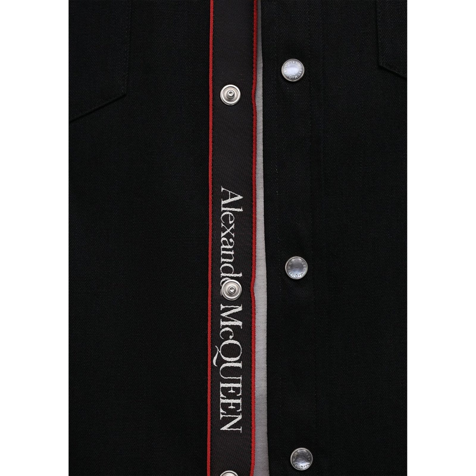 Shop Alexander Mcqueen Logo Denim Shirt In Black