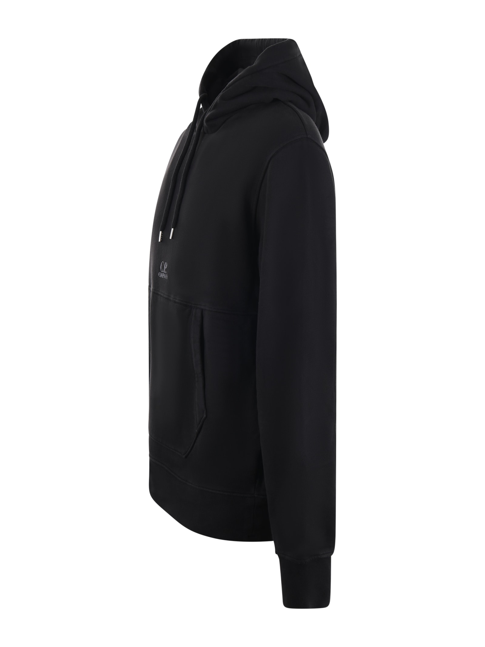 Shop C.p. Company Hoodie  In Cotton In Black