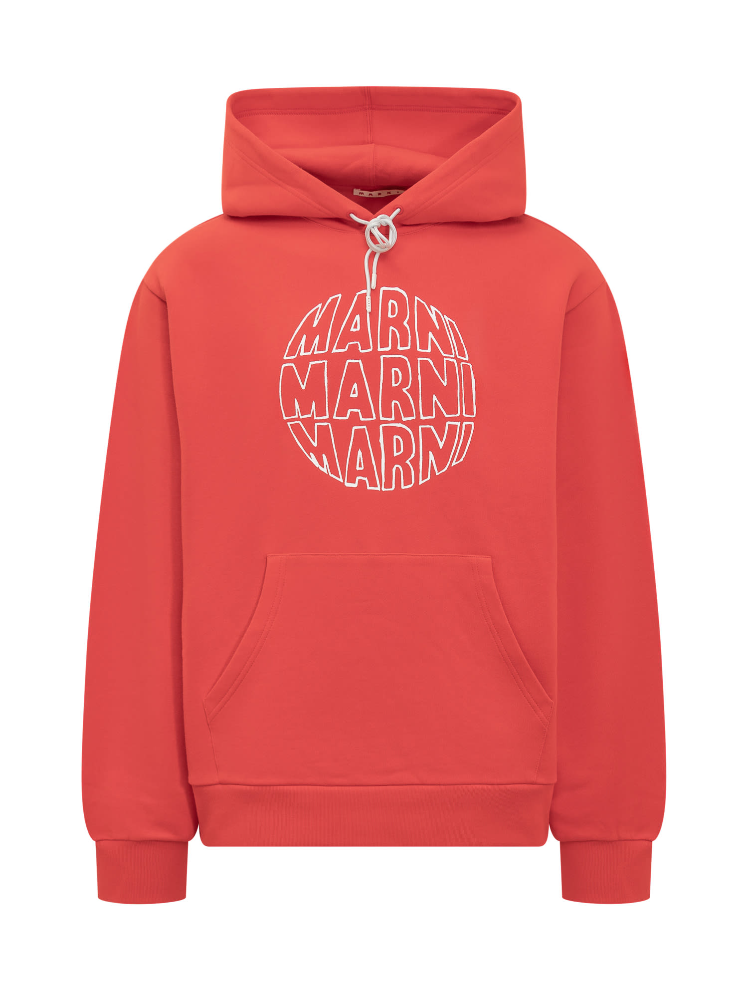 Shop Marni Hoodie With Logo In Rosso