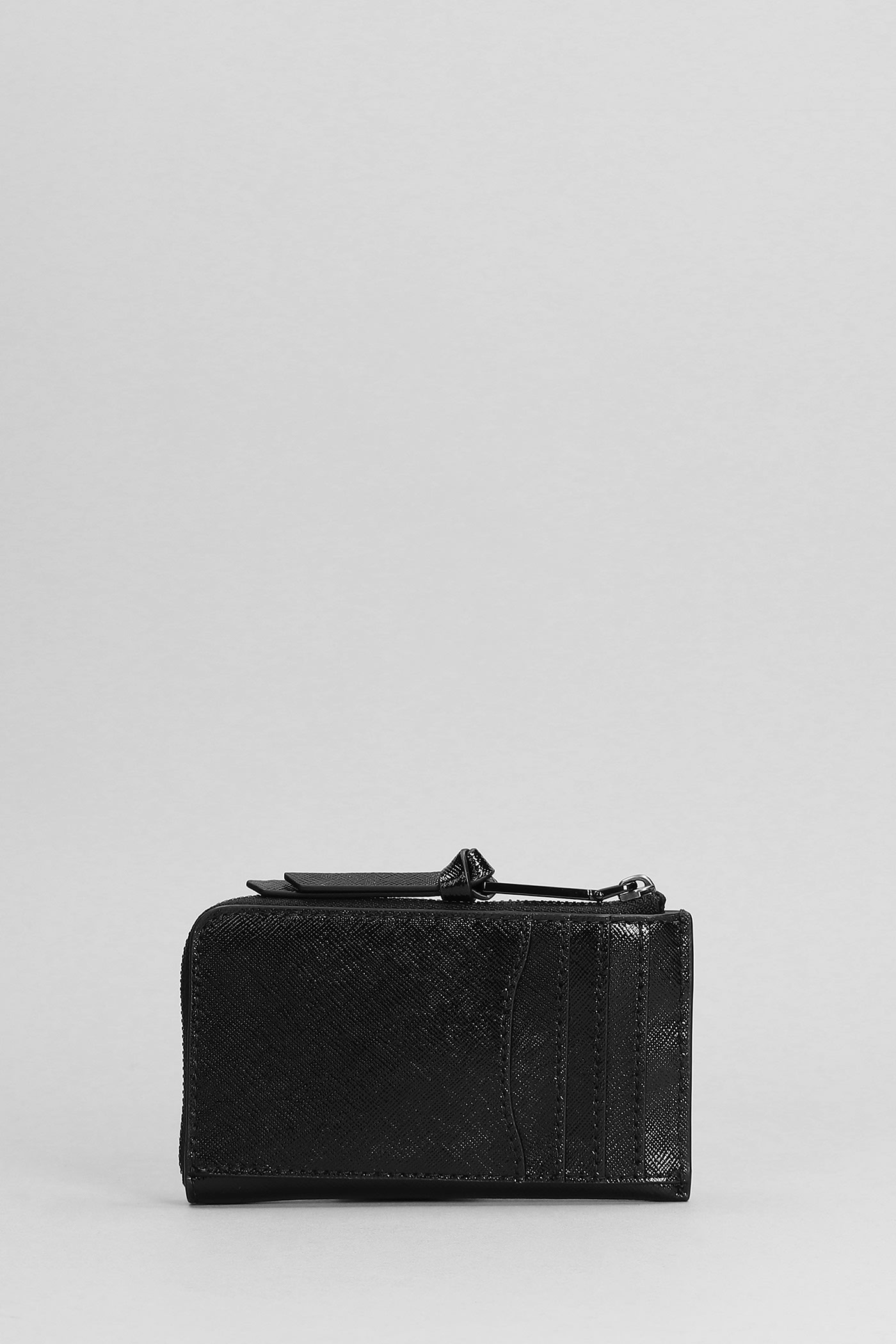 Marc Jacobs The Top Zip Multi Wallet In Black Leather In Nero