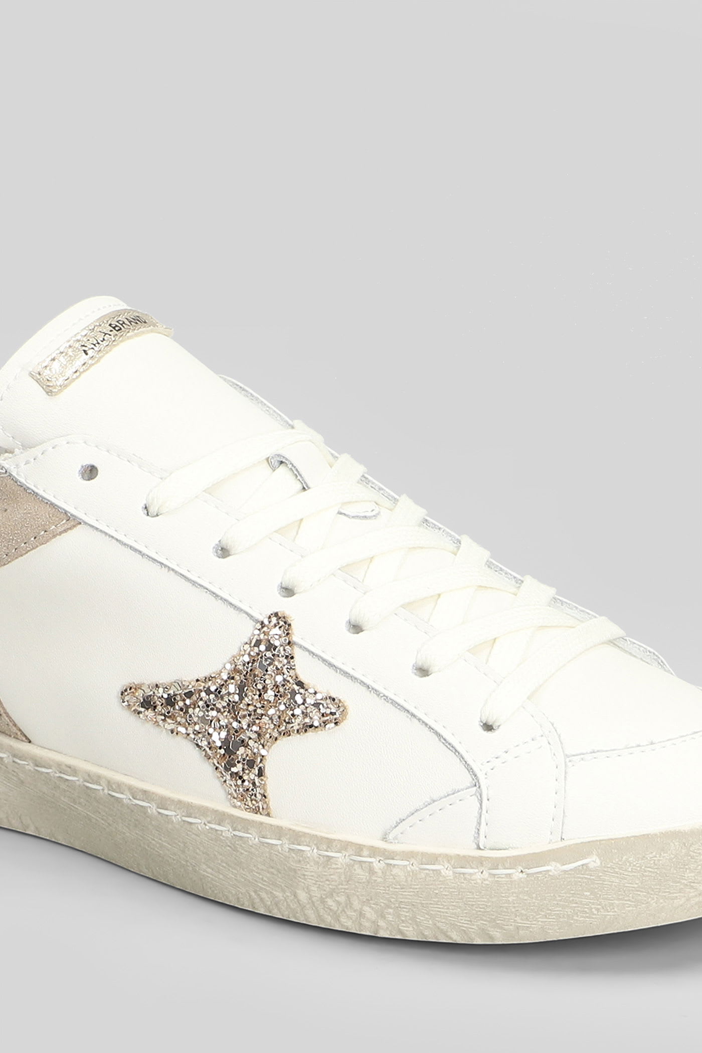 Ama Brand Sneakers In White Suede And Leather In Neutral