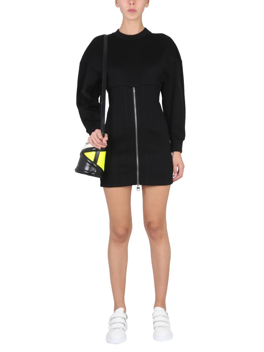 ワンピース alexander mcqueen MINI DRESS WITH COCOON SLEEVES Alexander Mcqueen Mini Dress With Cocoon Sleeves In Black
