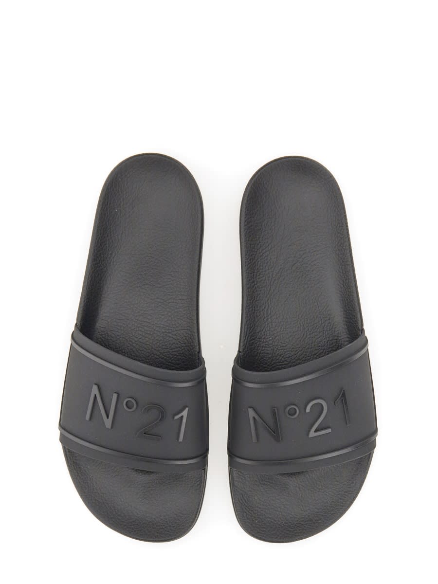 N°21 Rubber Slide With Logo In Black