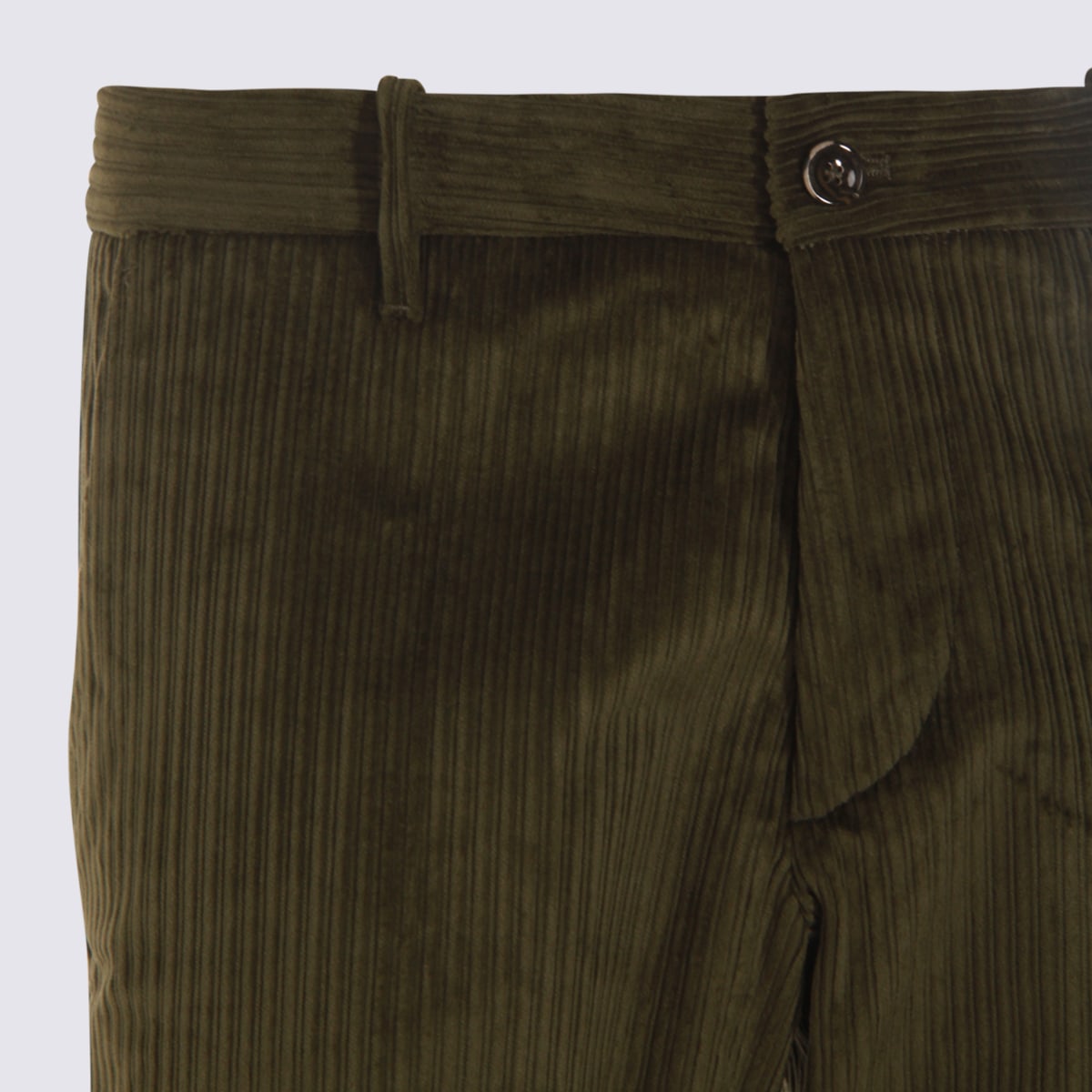 Nine In The Morning Dark Green Cotton Pants In Animal Print