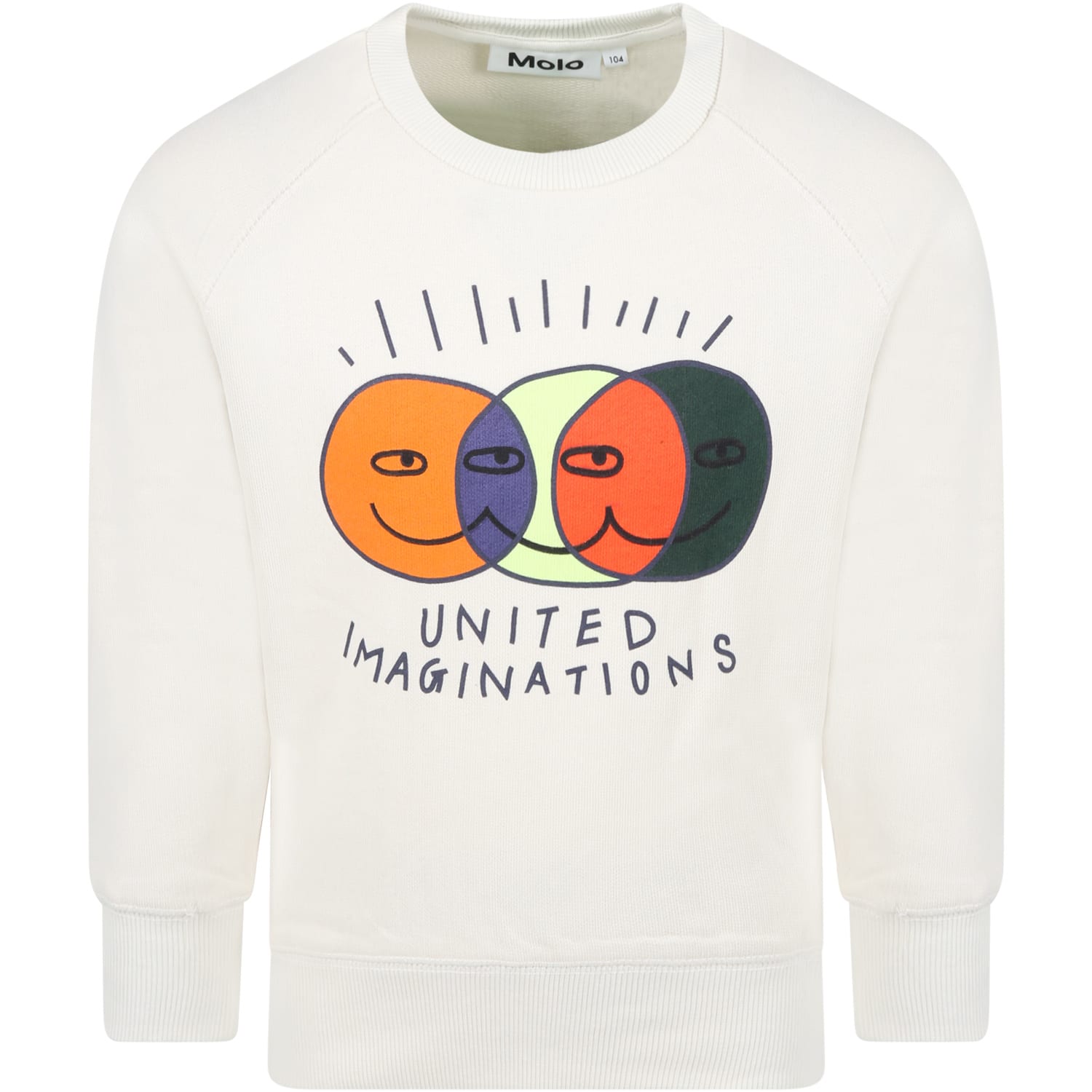 Molo Ivory Sweatshirt For Kids With Prints
