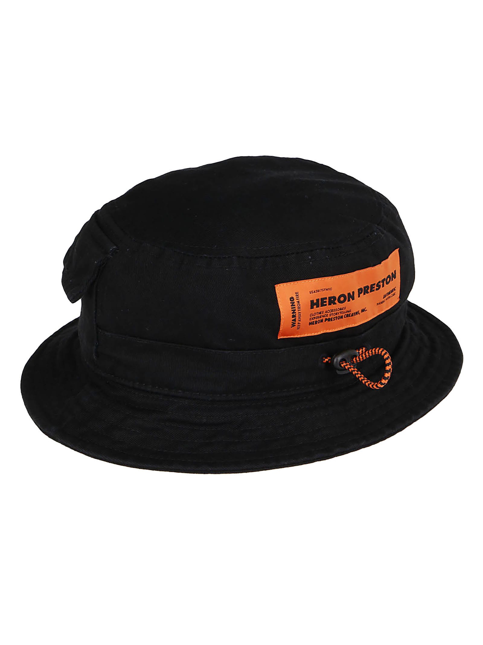 Heron Preston Black Cotton Bucket Hat