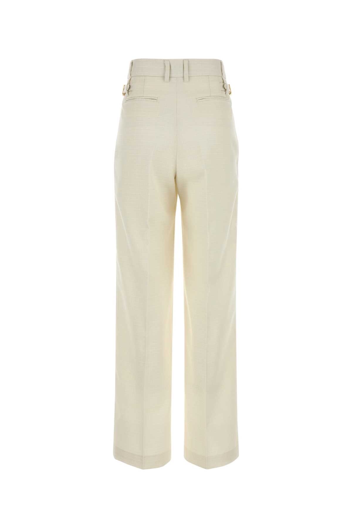 Pt Torino White Wool Blend Isabel Pant In Neutral