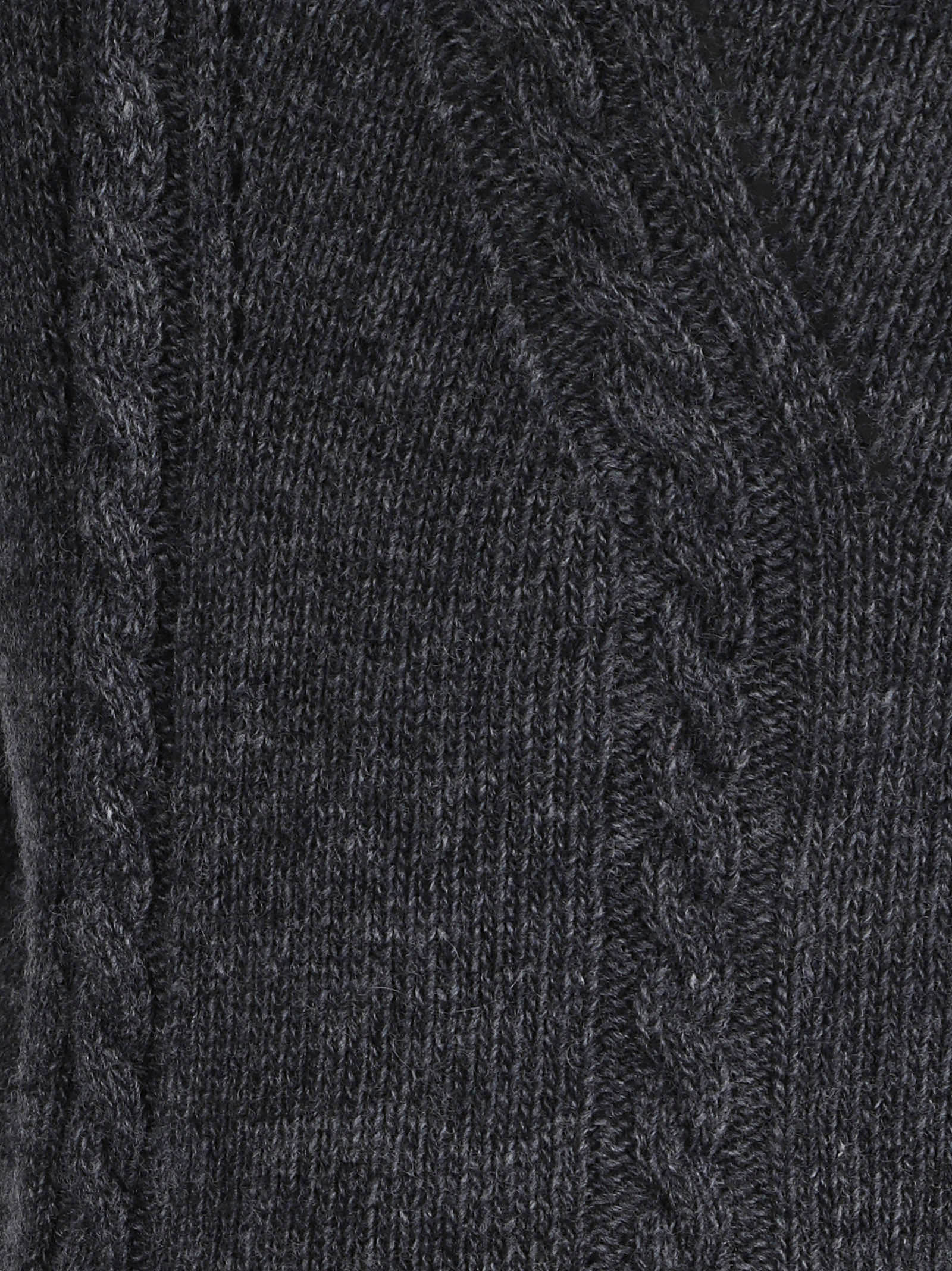 Ermanno Scervino Long Sleeve High Neck Sweater In Gray