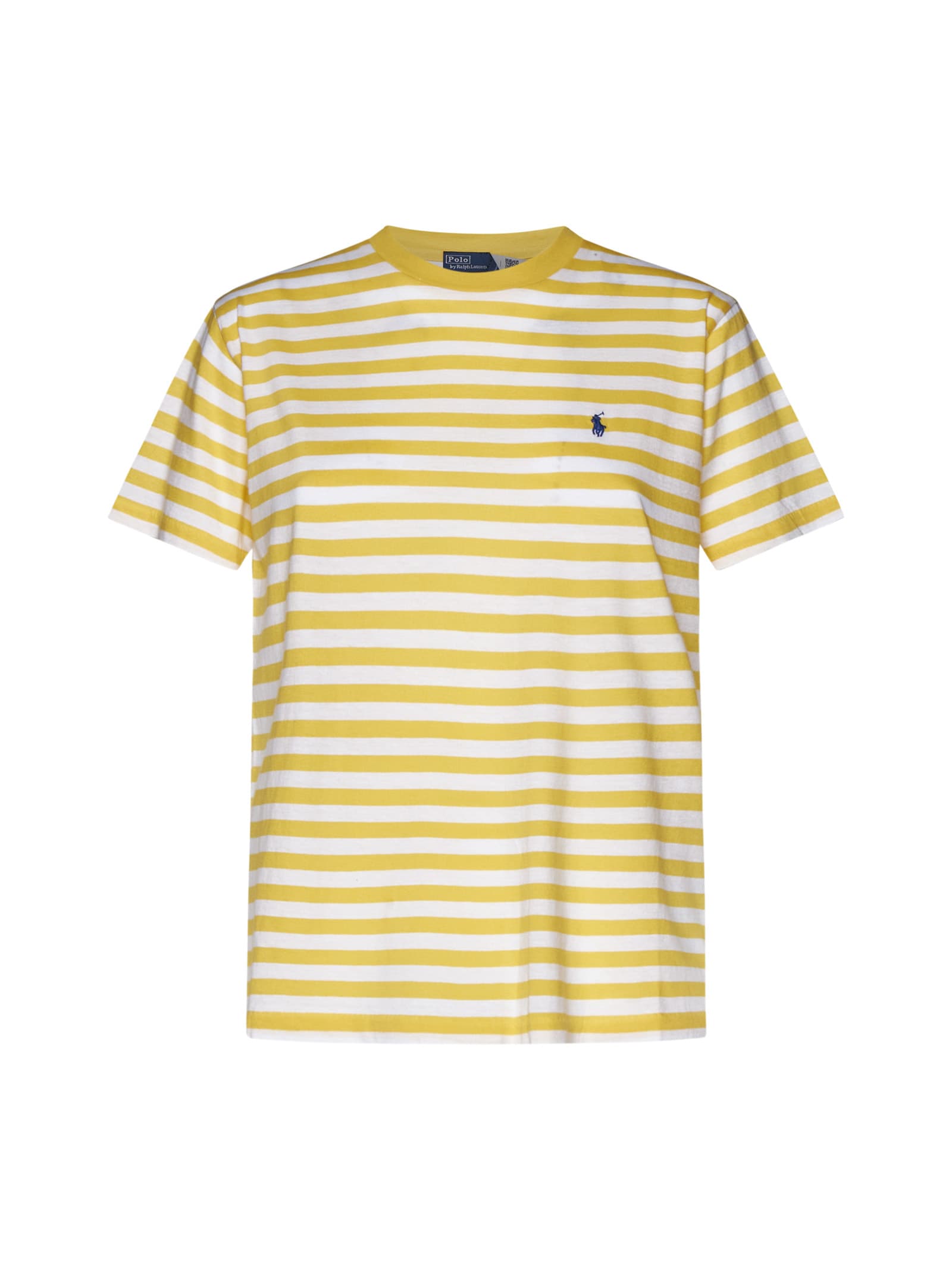 Shop Polo Ralph Lauren T-shirt In Chrome Yellow/white