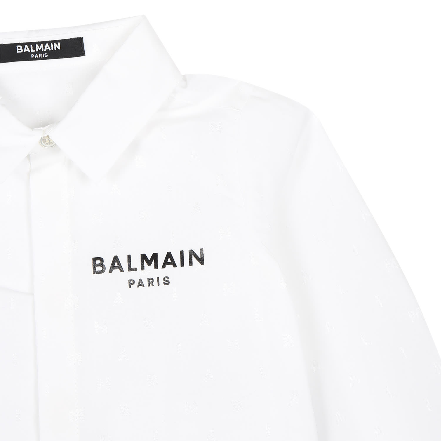 Shop Balmain White Shirt For Baby Boy With Logo