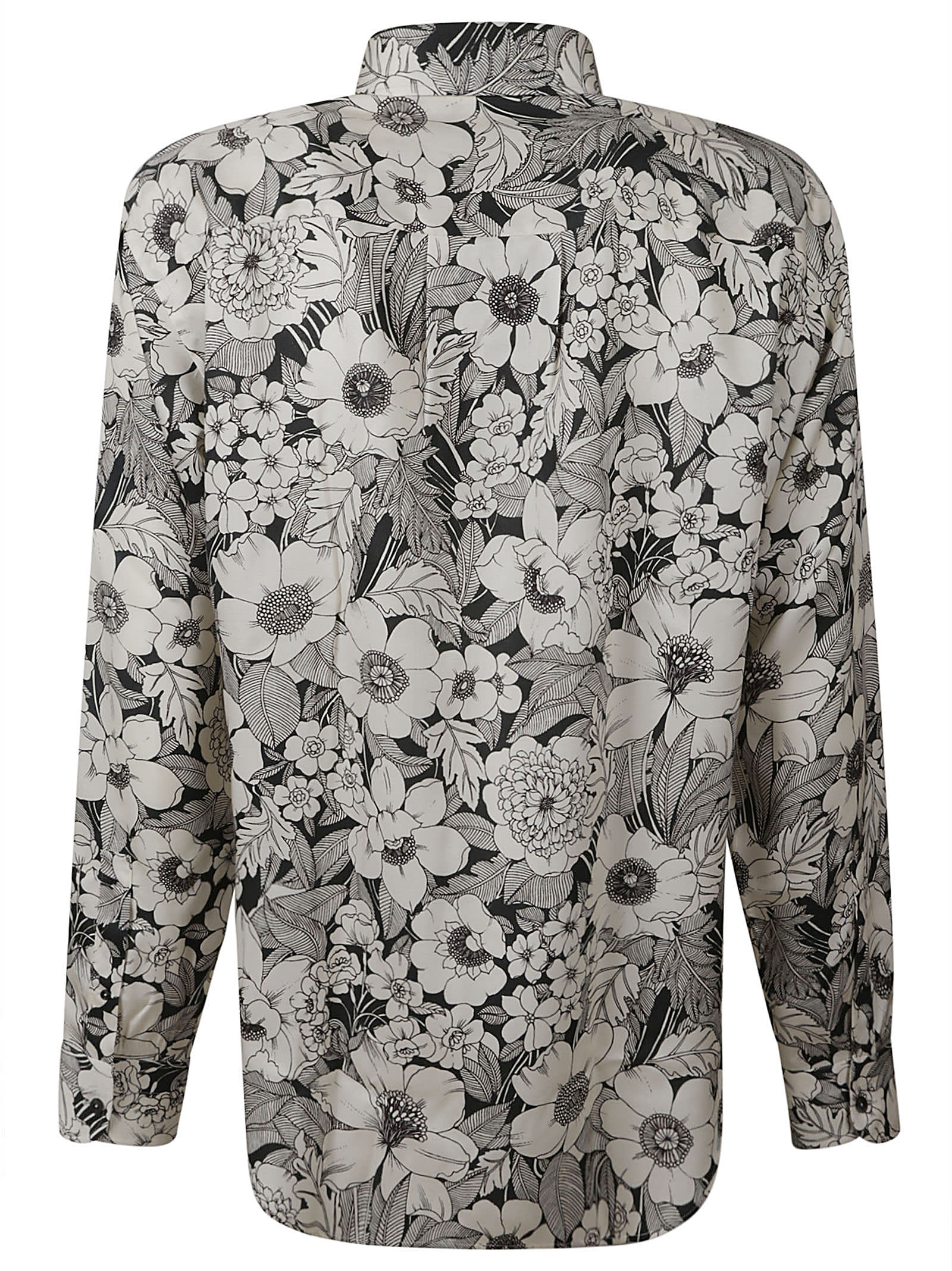 Shop Tom Ford Floral Printed Shirt In Combo White/black