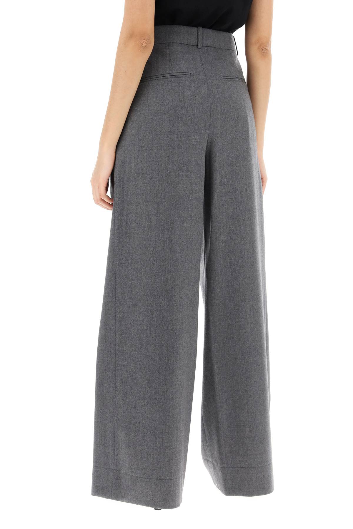 Shop Wardrobe.nyc Wide Leg Flannel Trousers For Men Or In Charcoal (grey)