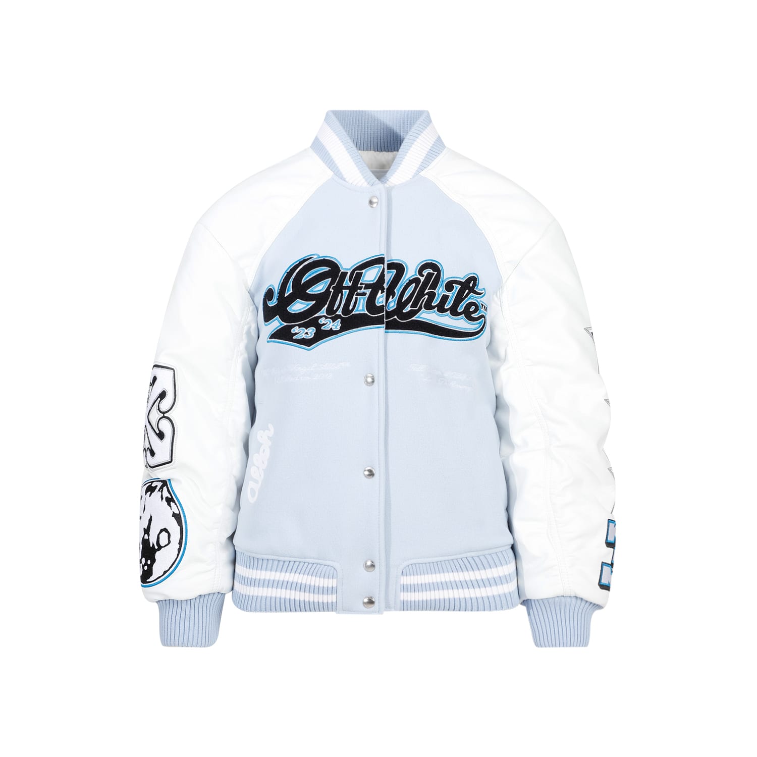 Shop Off-white Moon Wheel Varsity In Light Blue