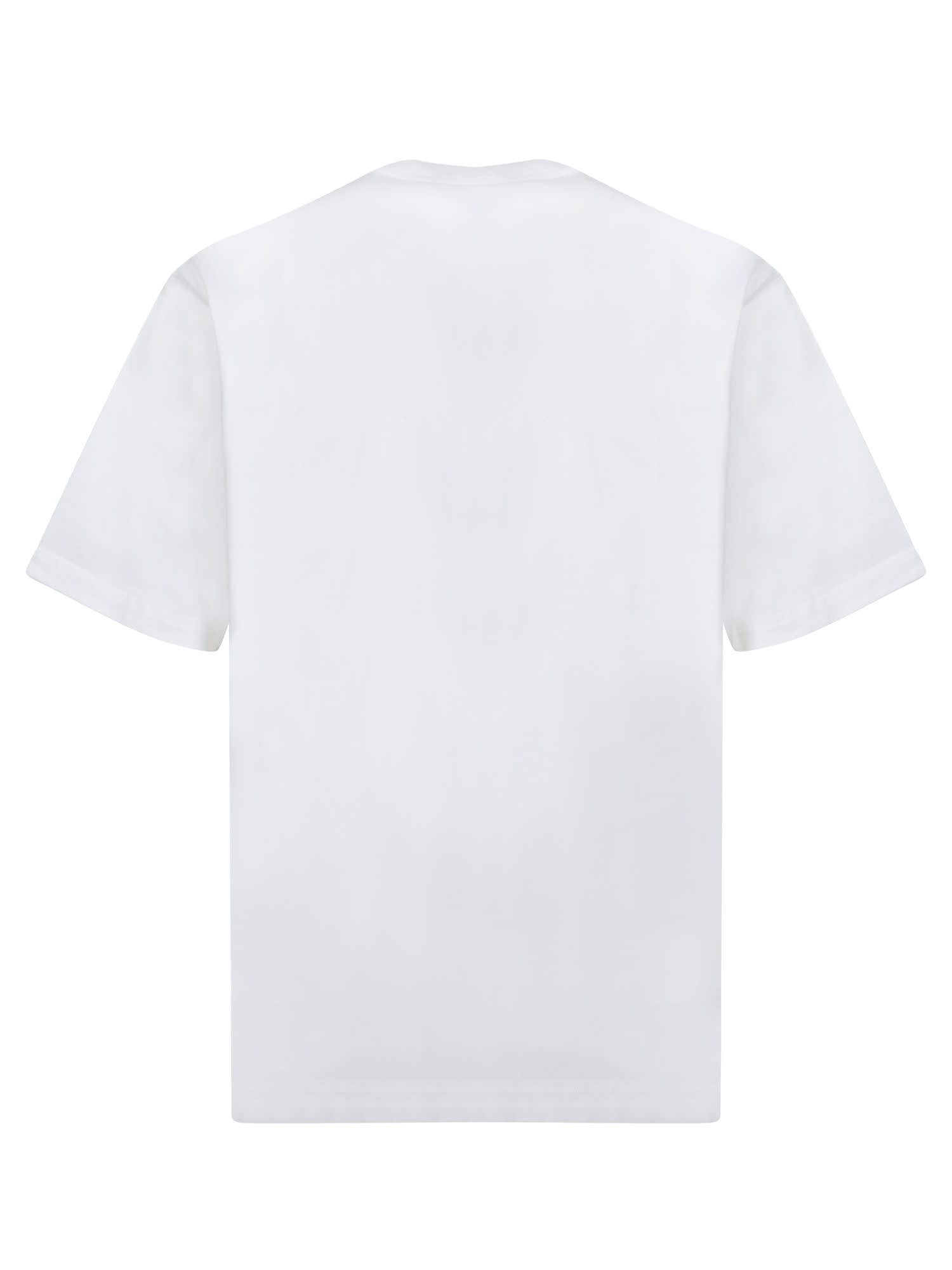 Shop Dolce & Gabbana Tone-on-tone Plaque White T-shirt