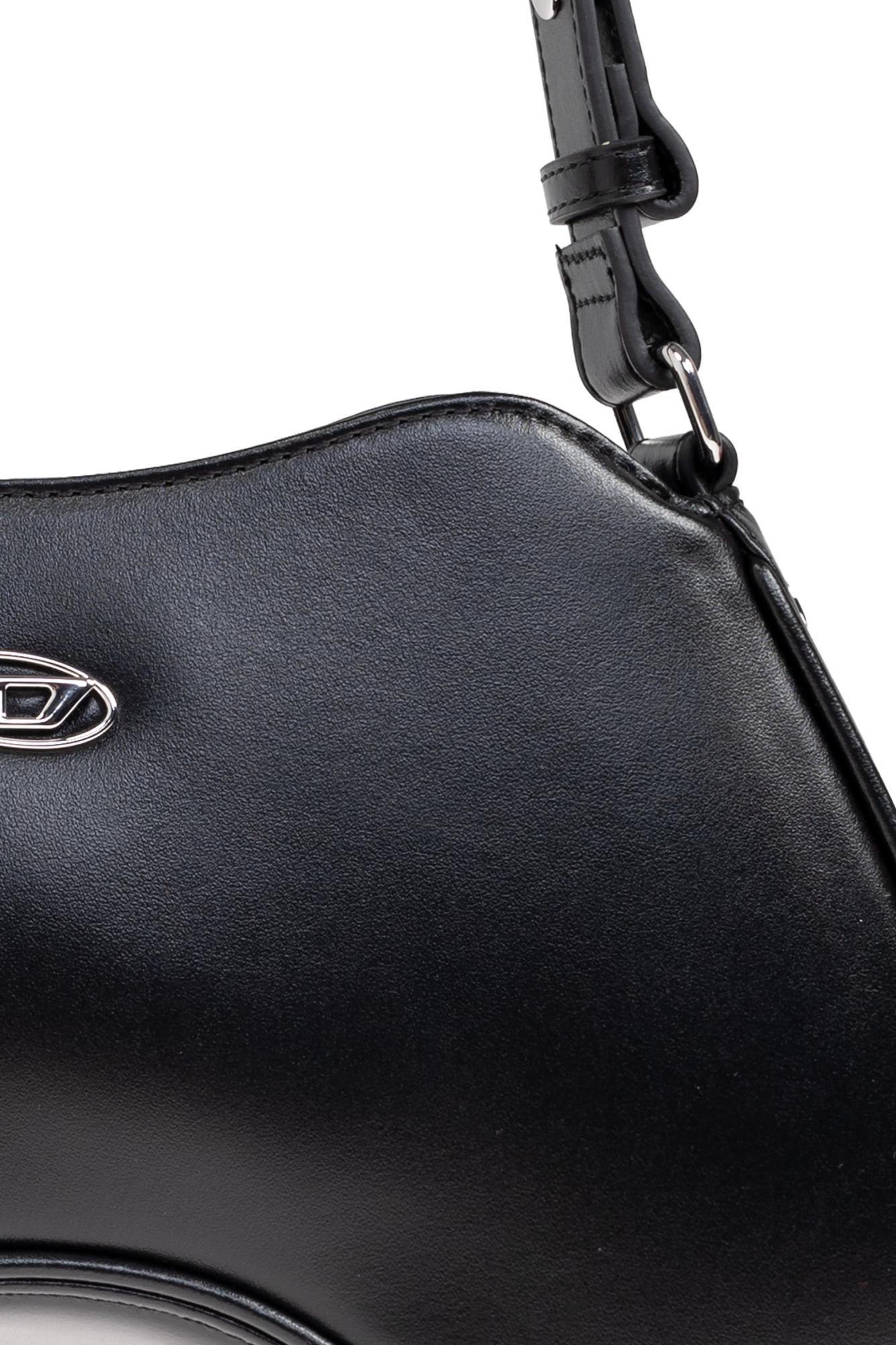 Diesel Curved Leather Handbag With Adjustable Strap