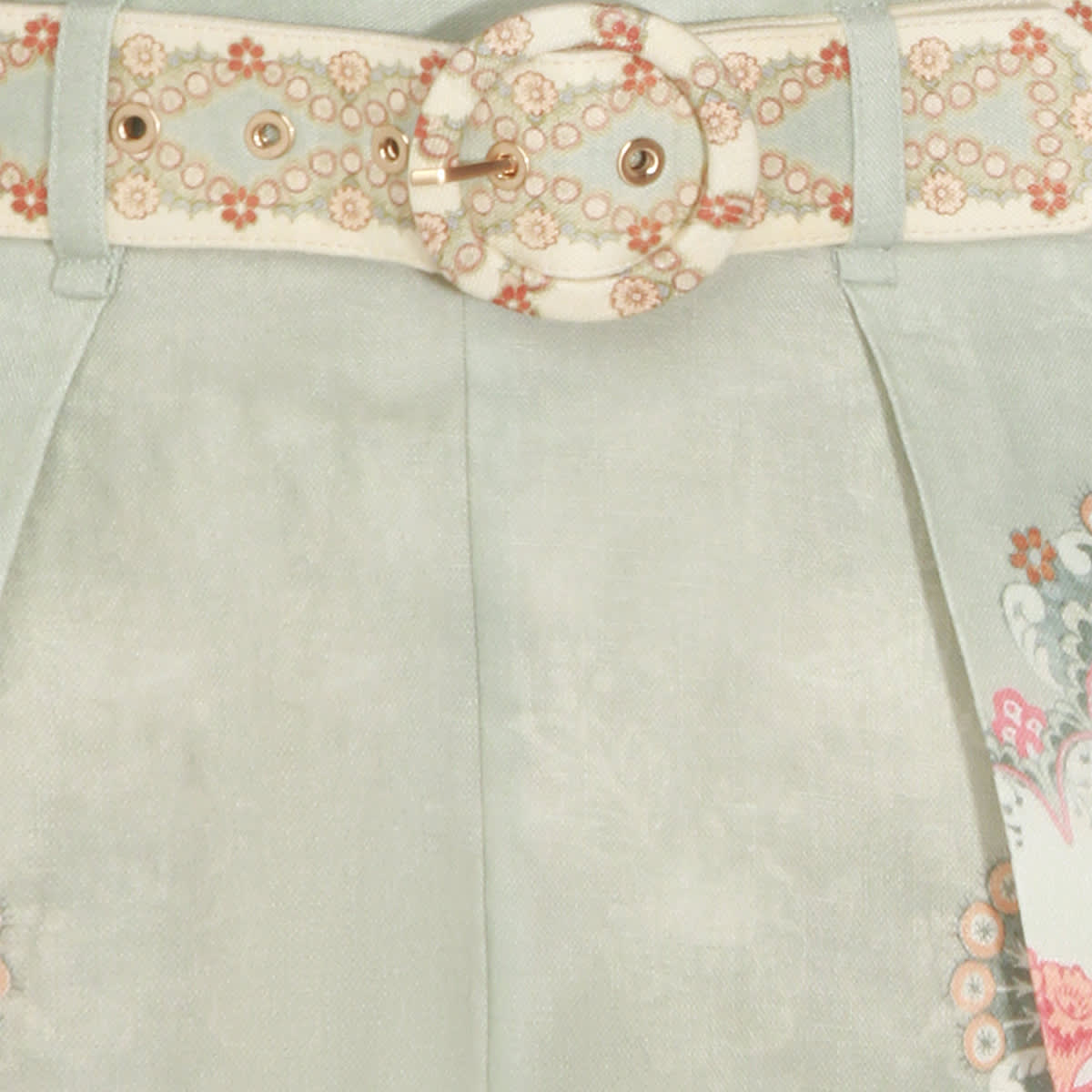Zimmermann Floral Linen Shorts In White
