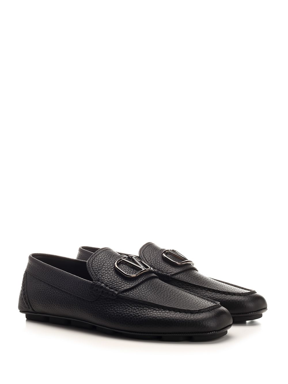 Shop Valentino Vlogo Signature Driver Loafer In Black