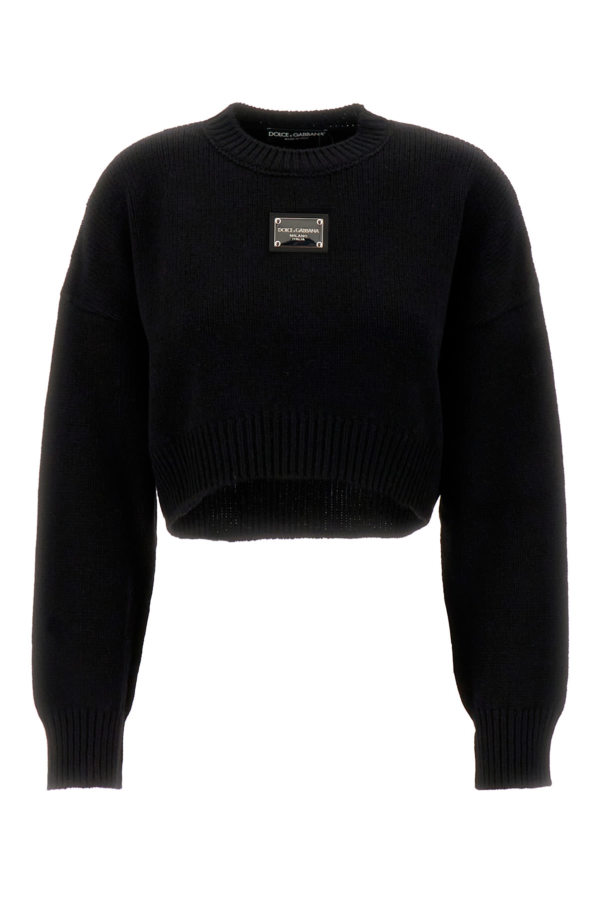 DOLCE & GABBANA BLACK WOOL BLEND SWEATER 