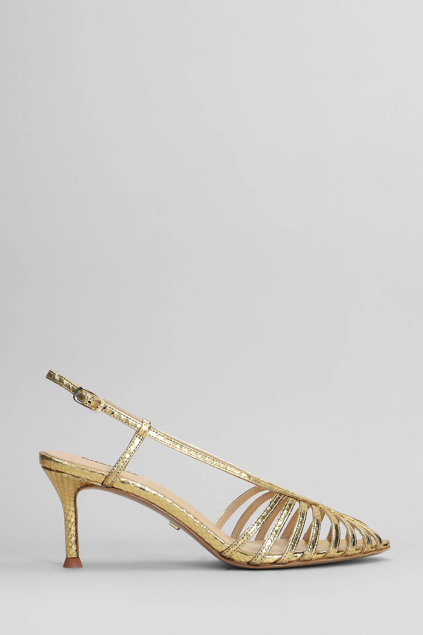 Diana 65 Sandals In Gold Leather