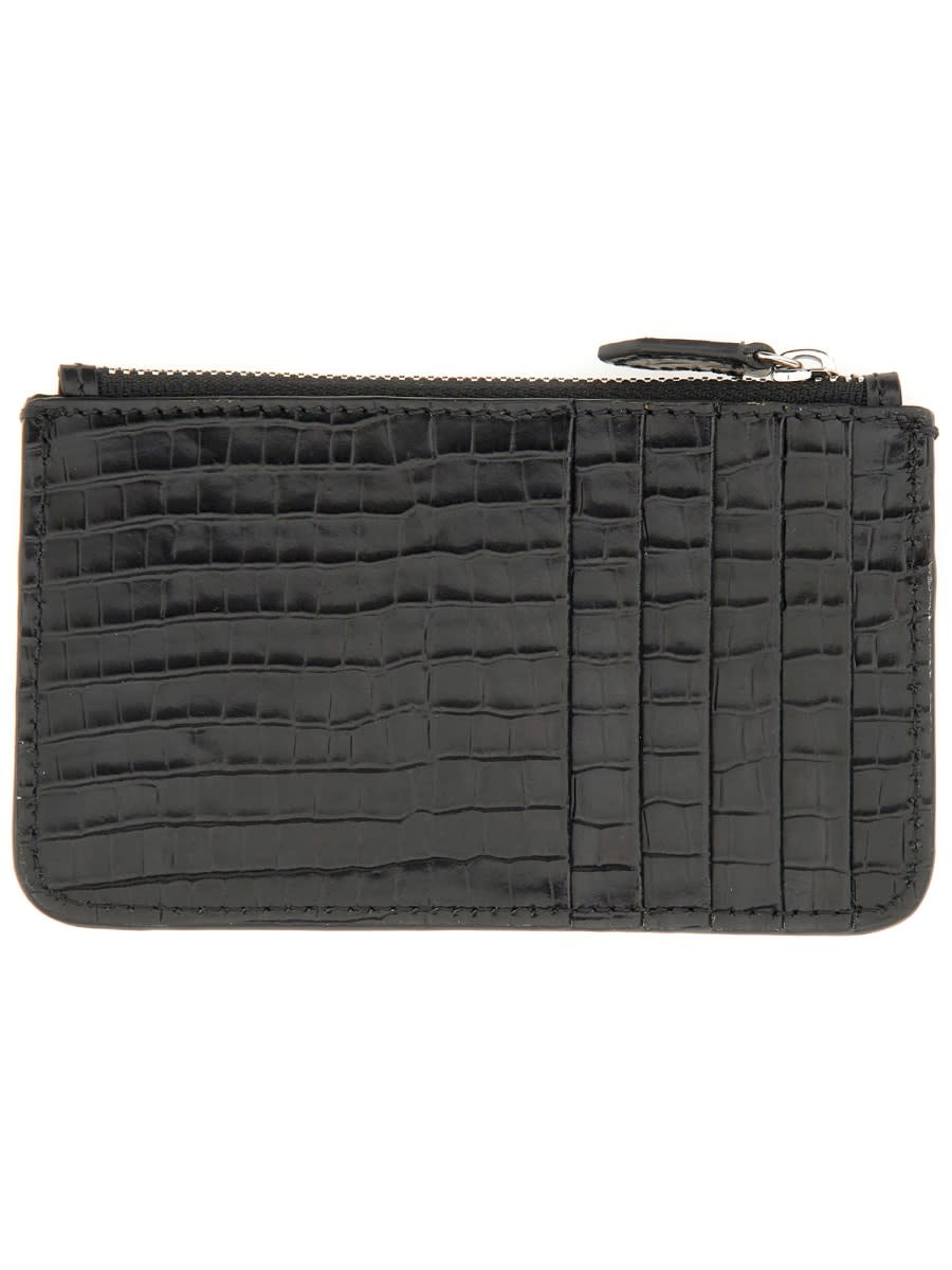 Vivienne Westwood Crocodile Texture Purses And Cardholders Collection In Black