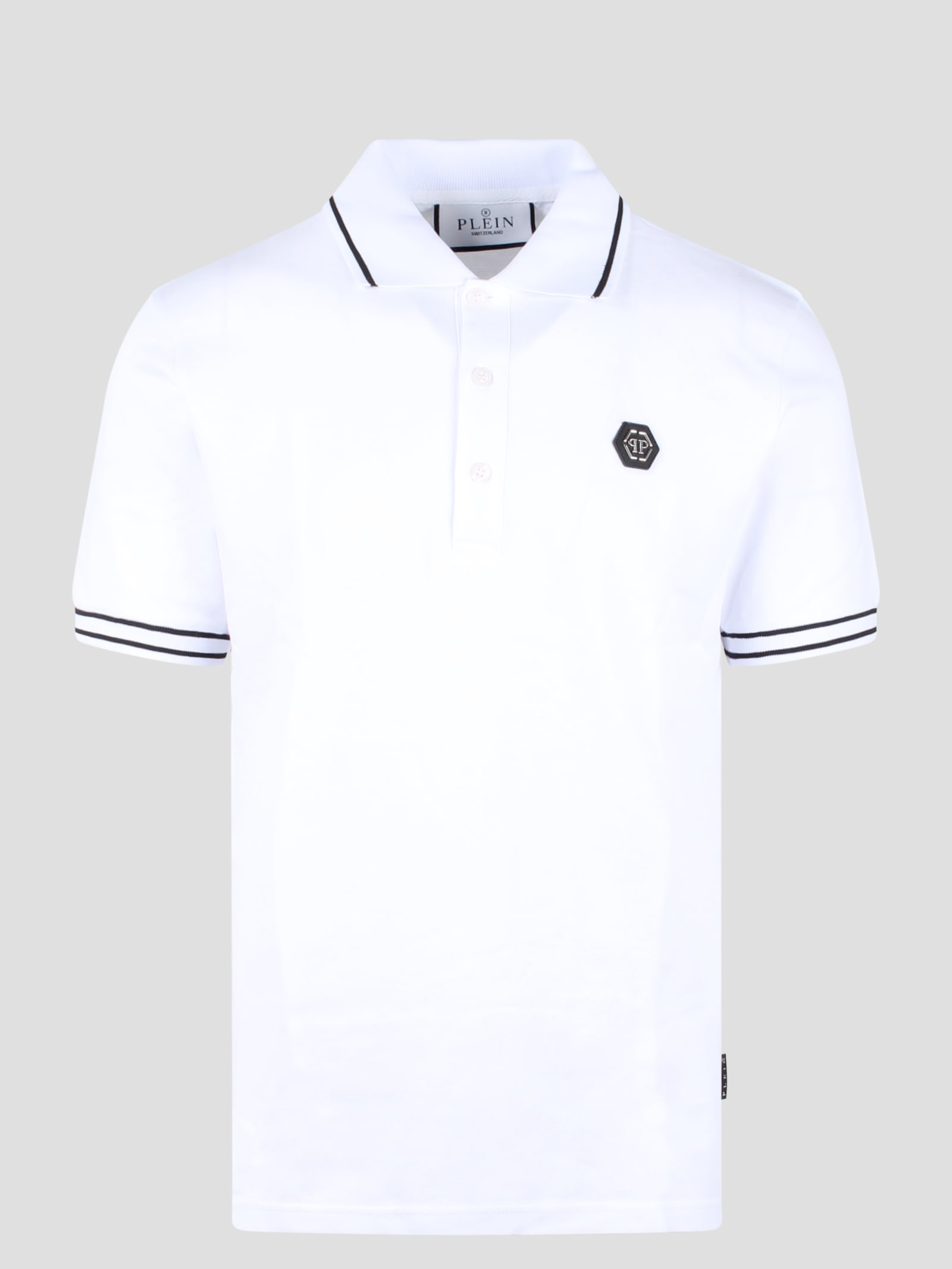 Shop Philipp Plein Pp Hexagon Polo Shirt In White