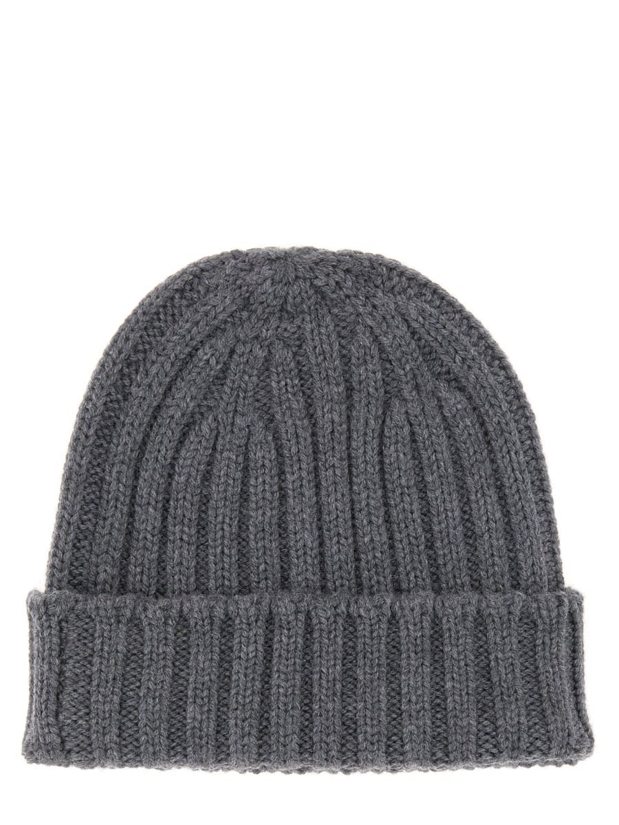 Shop Aspesi Beanie Hat In Grey