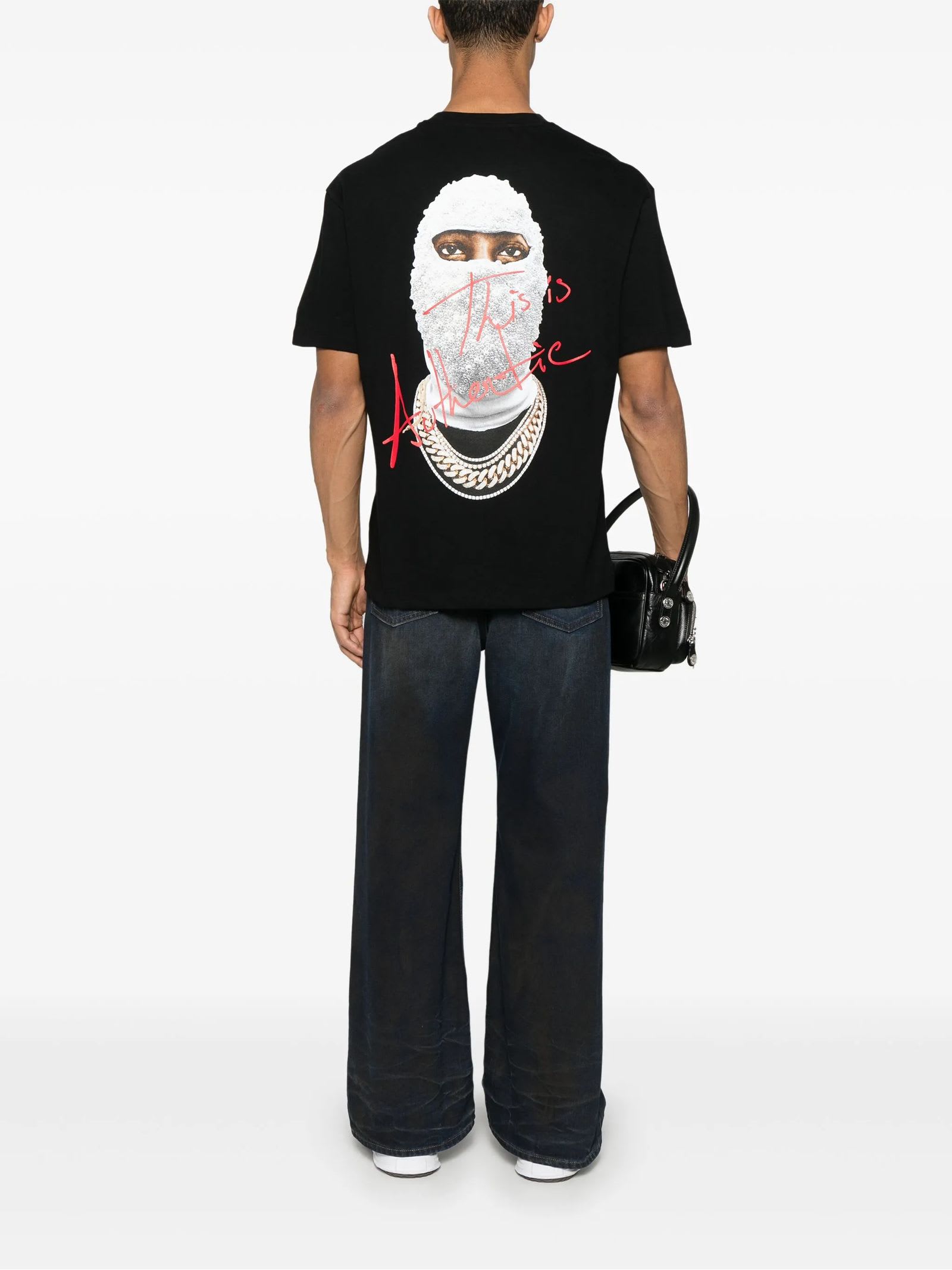 Ih Nom Uh Nit This Is Authentic Mask On The Back T Shirt T-shirts Black In Black