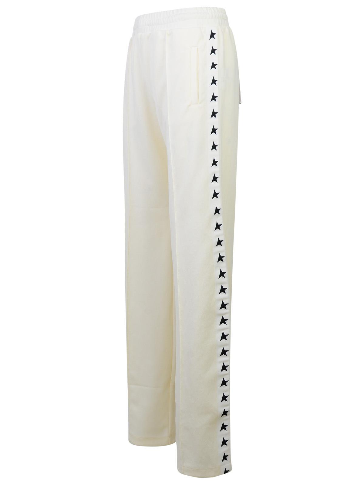 Shop Golden Goose White Polyester Dorotea Pants In Ivory