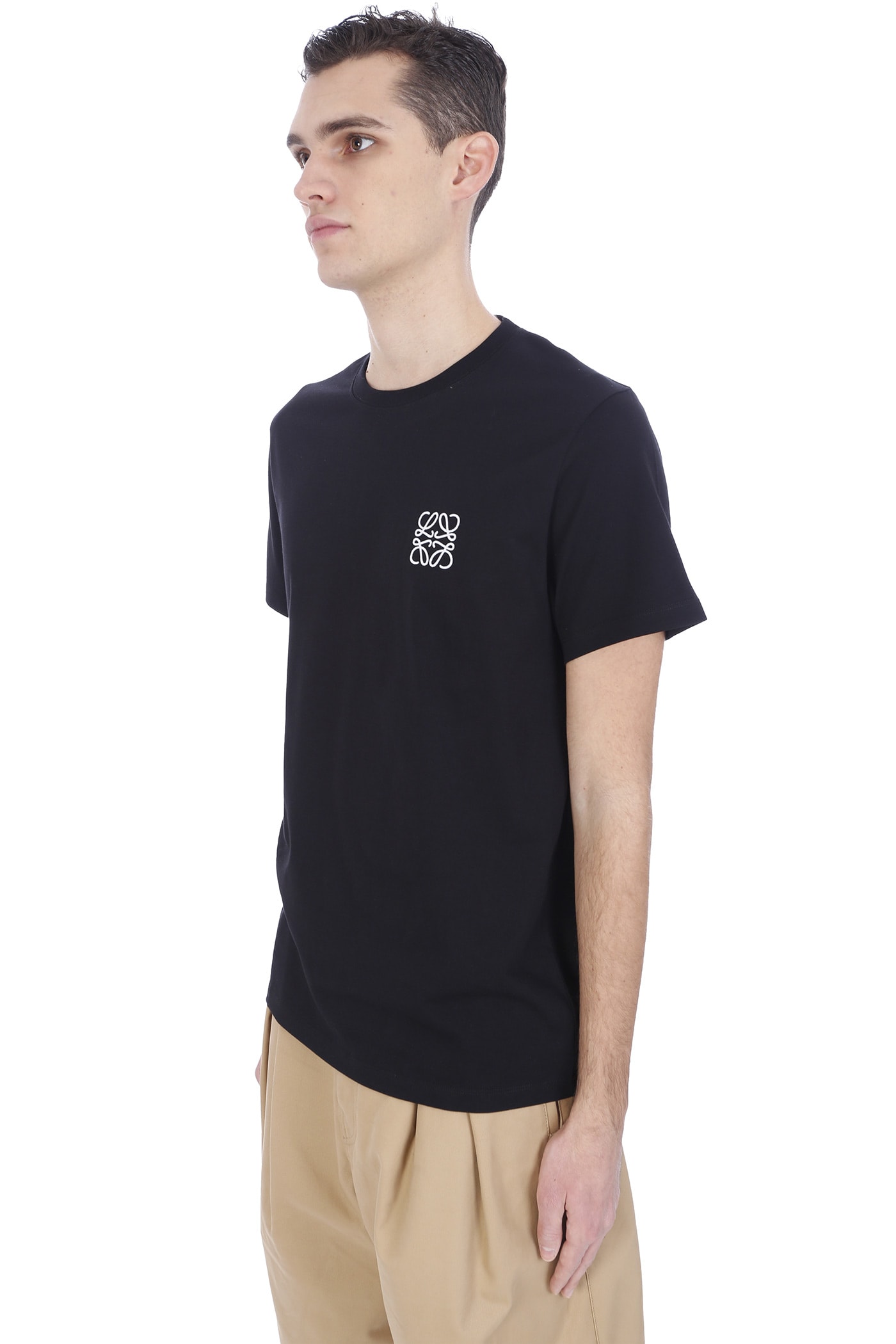 Loewe Anagram-embroidered Cotton T-shirt In Black | ModeSens