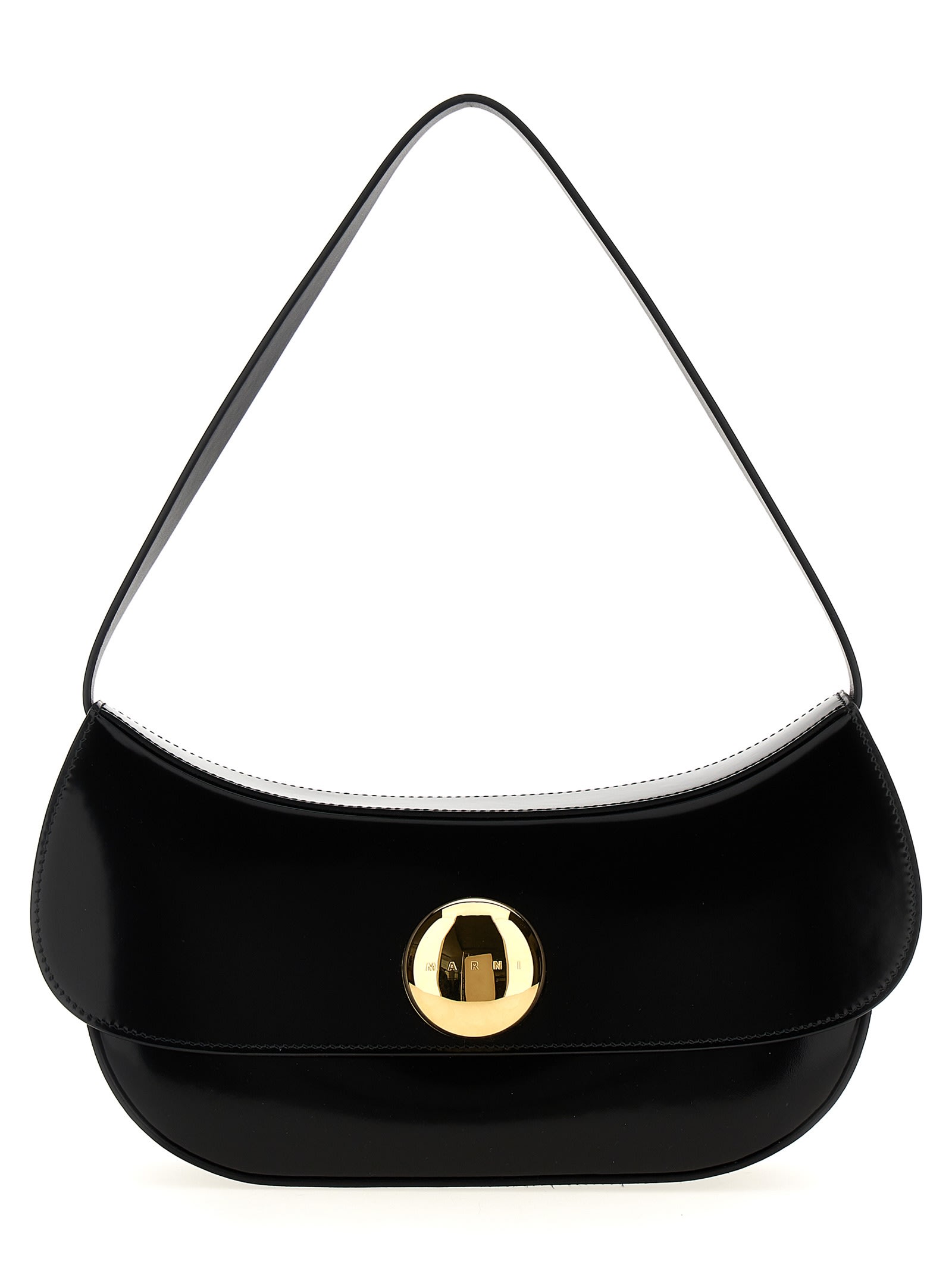 Shop Marni Hobo Butterfly Medium Shoulder Bag In Black