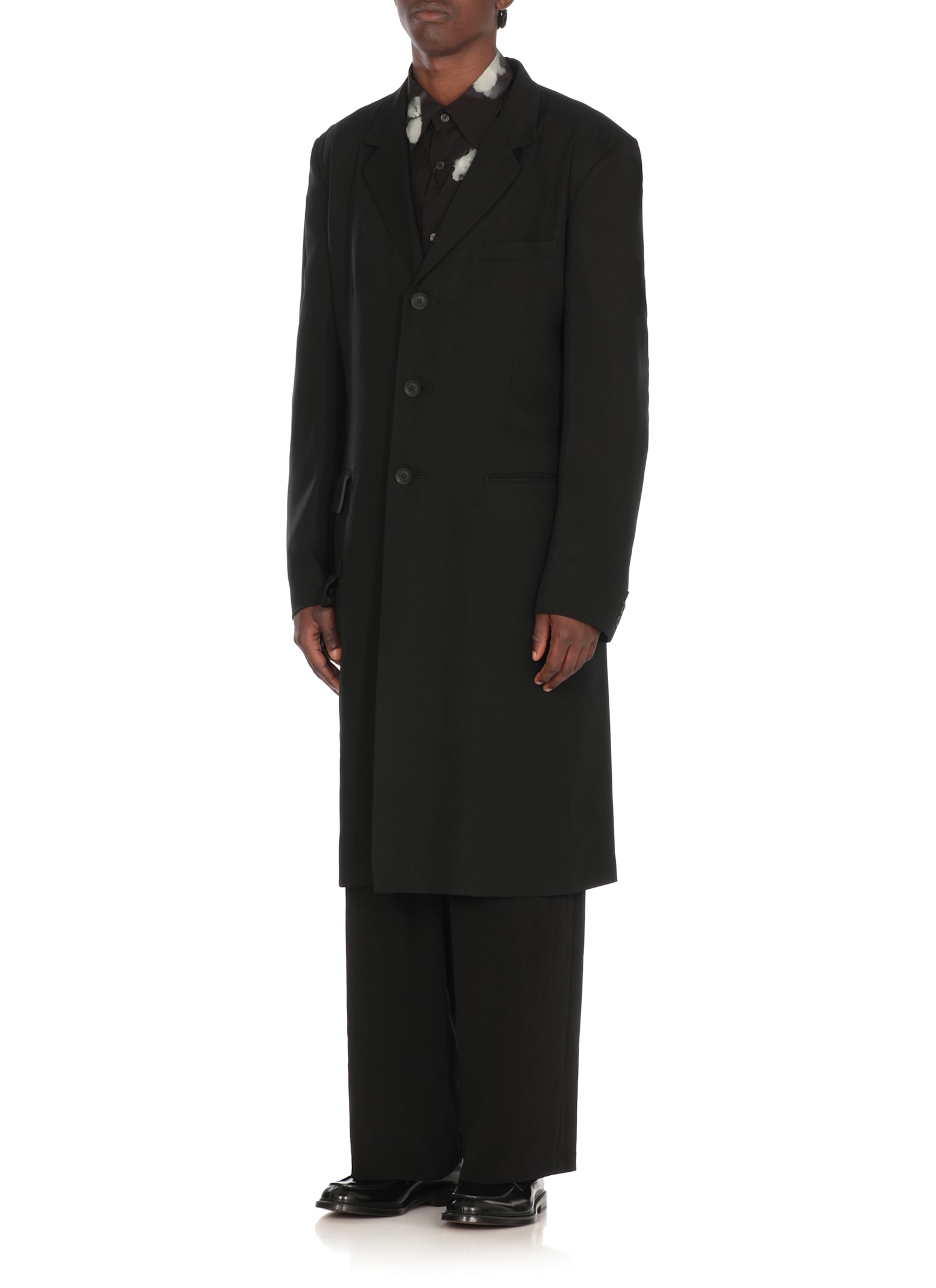 Yohji Yamamoto Cellulose Coat In Black