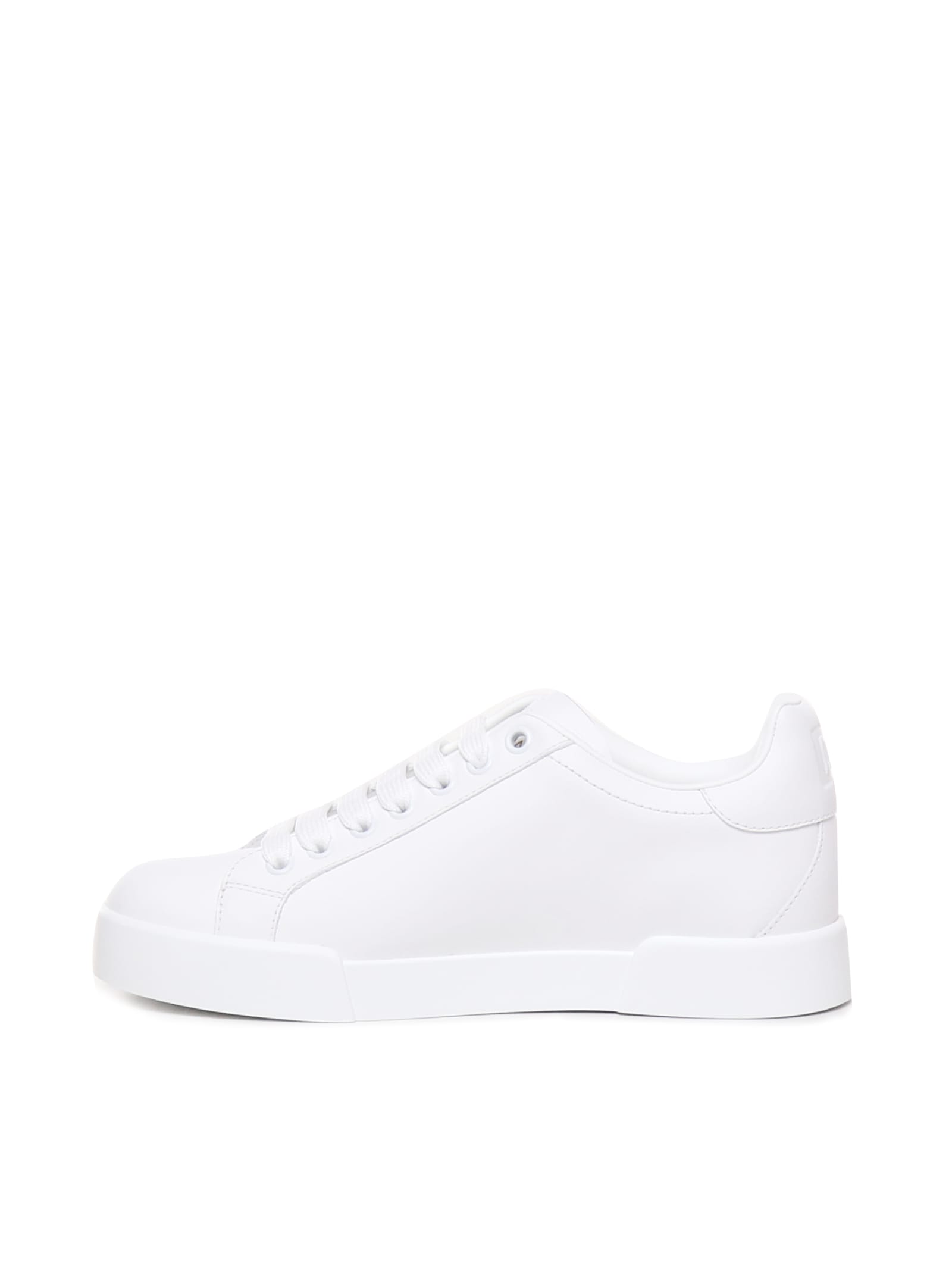 Shop Dolce & Gabbana Portofino Sneakers In Calfskin In White